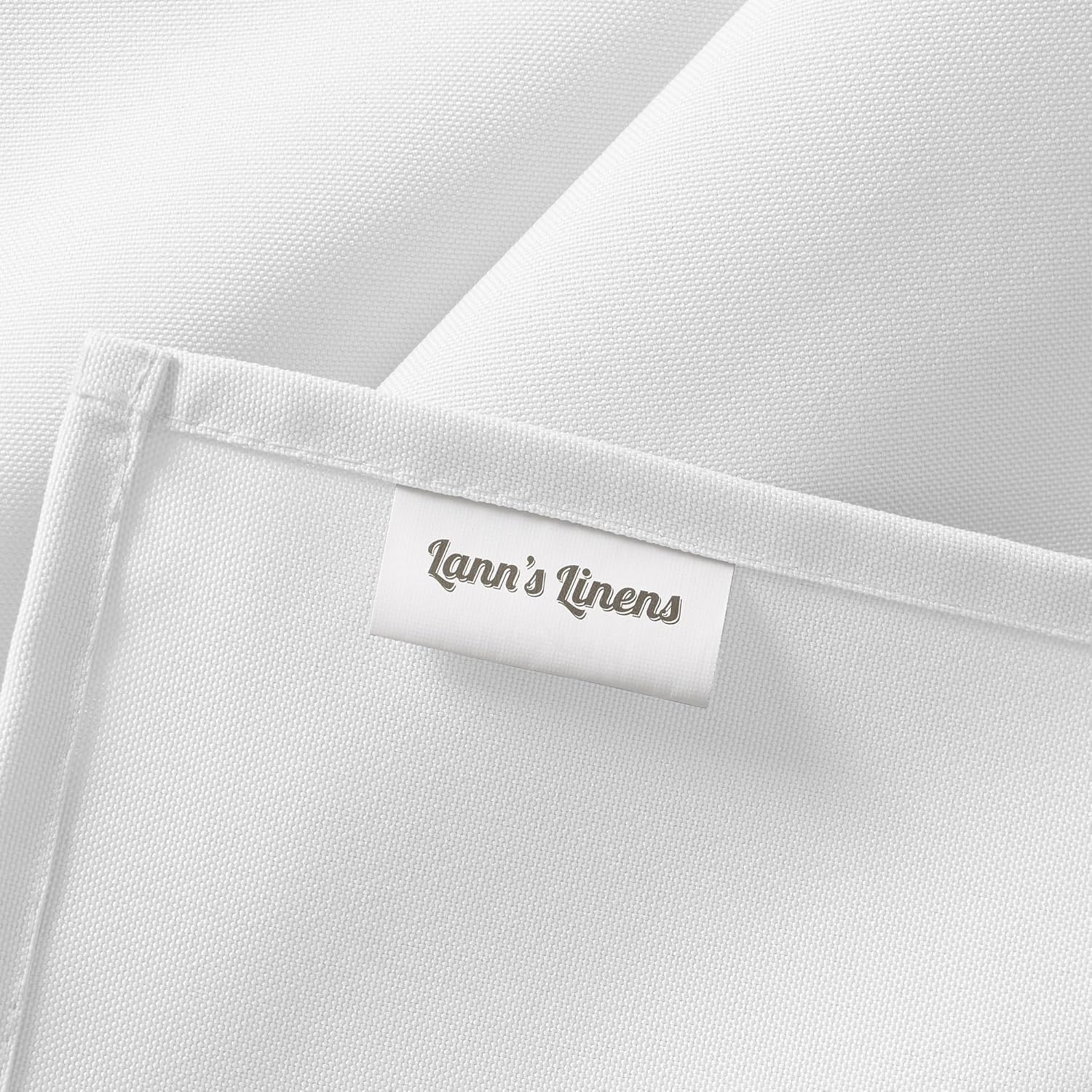 Lann's Linens 90 x 156 Inch Rectangular Tablecloth, Washable Polyester Fabric Table Cloth for Dining Tables, Parties, Restaurants, Weddings - White - Image 6