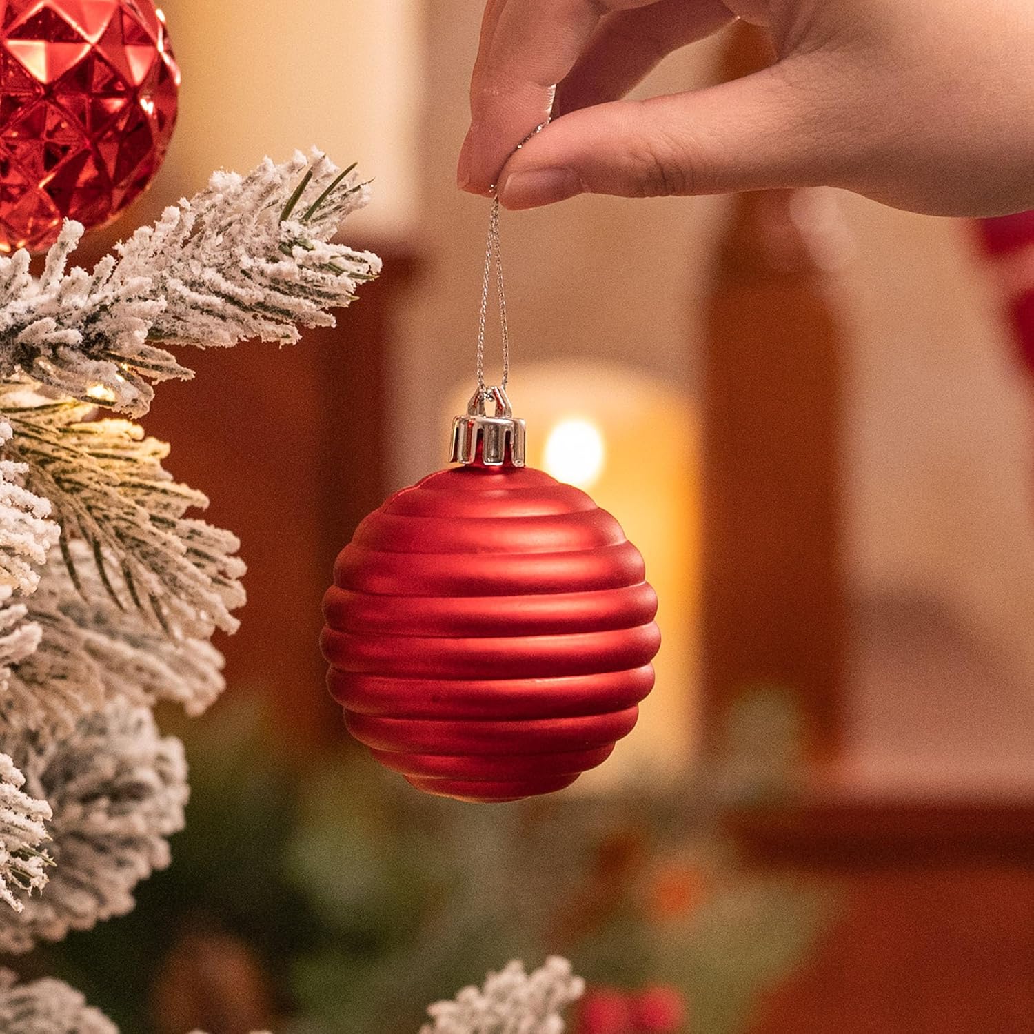 Valery Madelyn Christmas Ornaments Value Bundle(2 Items), 24ct & 35ct Red Green White Shatterproof Christmas Ball Ornaments Set, Decorative Hanging Ornament Bulk for Xmas Holiday Party Decor