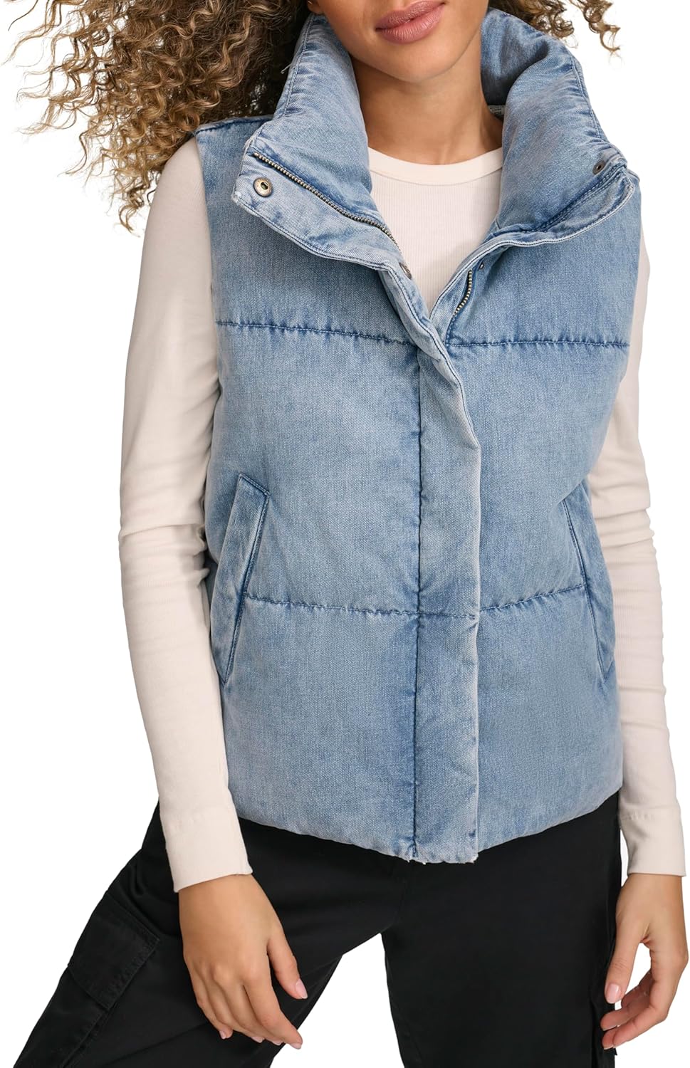 Levi’s Women’s Vegan Leather Quilted Short Puffer Vest