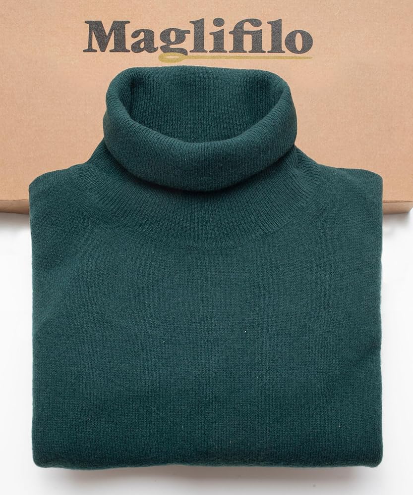 Maglia Lana Nera Maglione 100% Lana Rigenerata Uomo Ferruccio