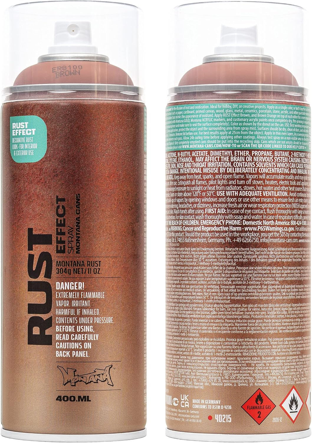 Montana Cans Effect Rust Spray Paint, Brown