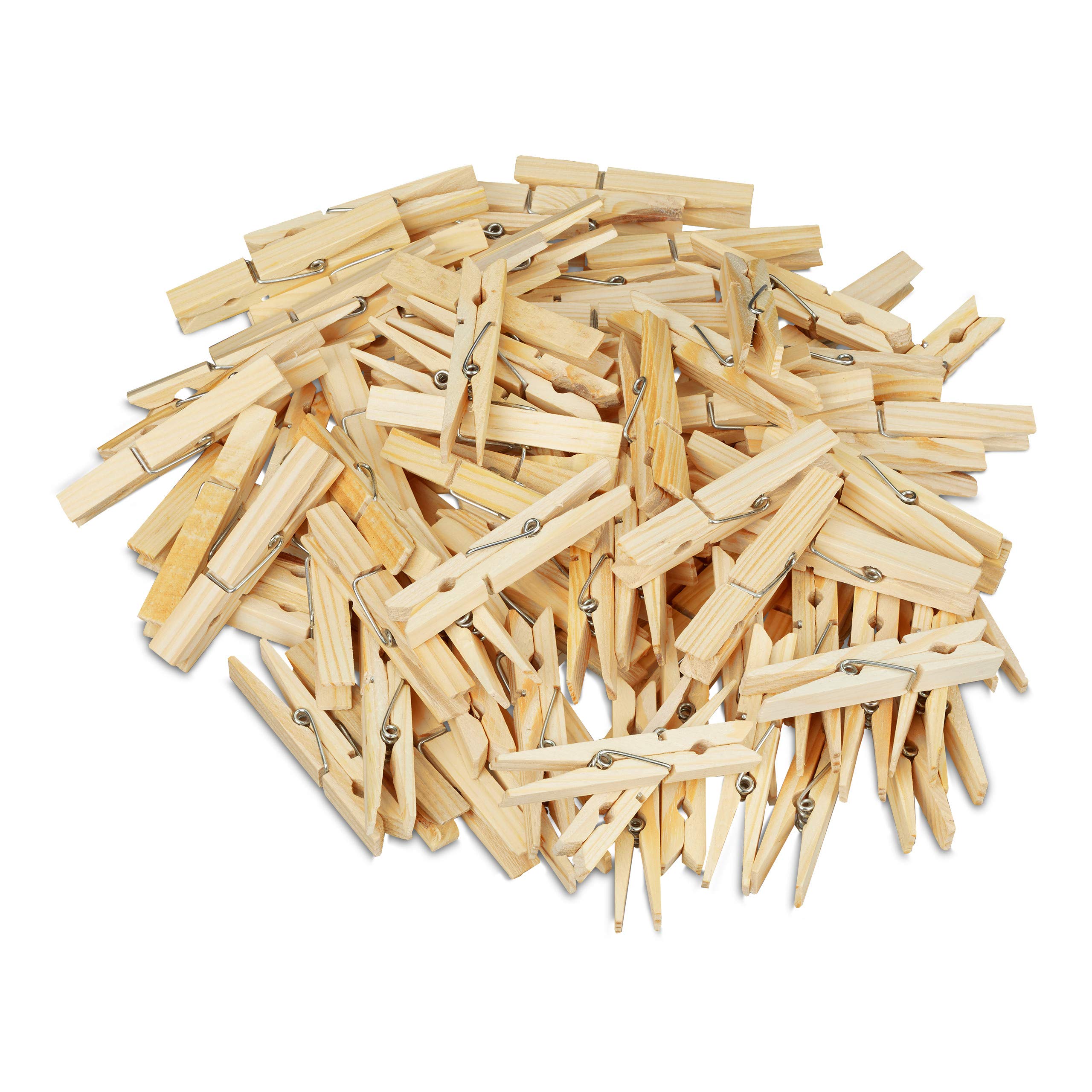 Set de 1000 Pinzas Ropa Grandes para Tender, Colada, Manualidades, Muelle, Madera-Metal, 7 x 1,4 x 1 cm, Marrón | Manualidades, pinzas para secar, pluma de metal