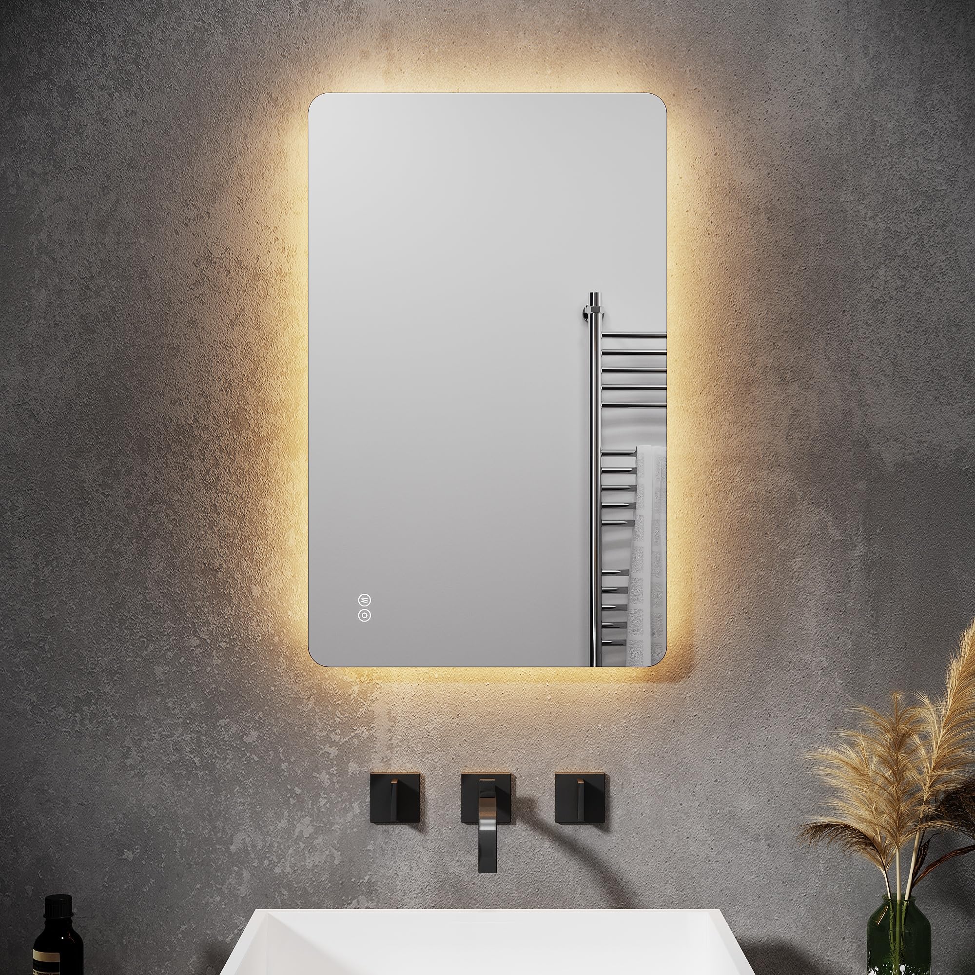 kleankin Badkamerspiegel Badspiegel Wandspiegel, Anti-condensfunctie, LED-verlichting, 80 x 3,3 kleankin Badkamerspiegel Badspiegel Wandspiegel, Anti-condensfunctie, LED-verlichting, 80 x 3,3