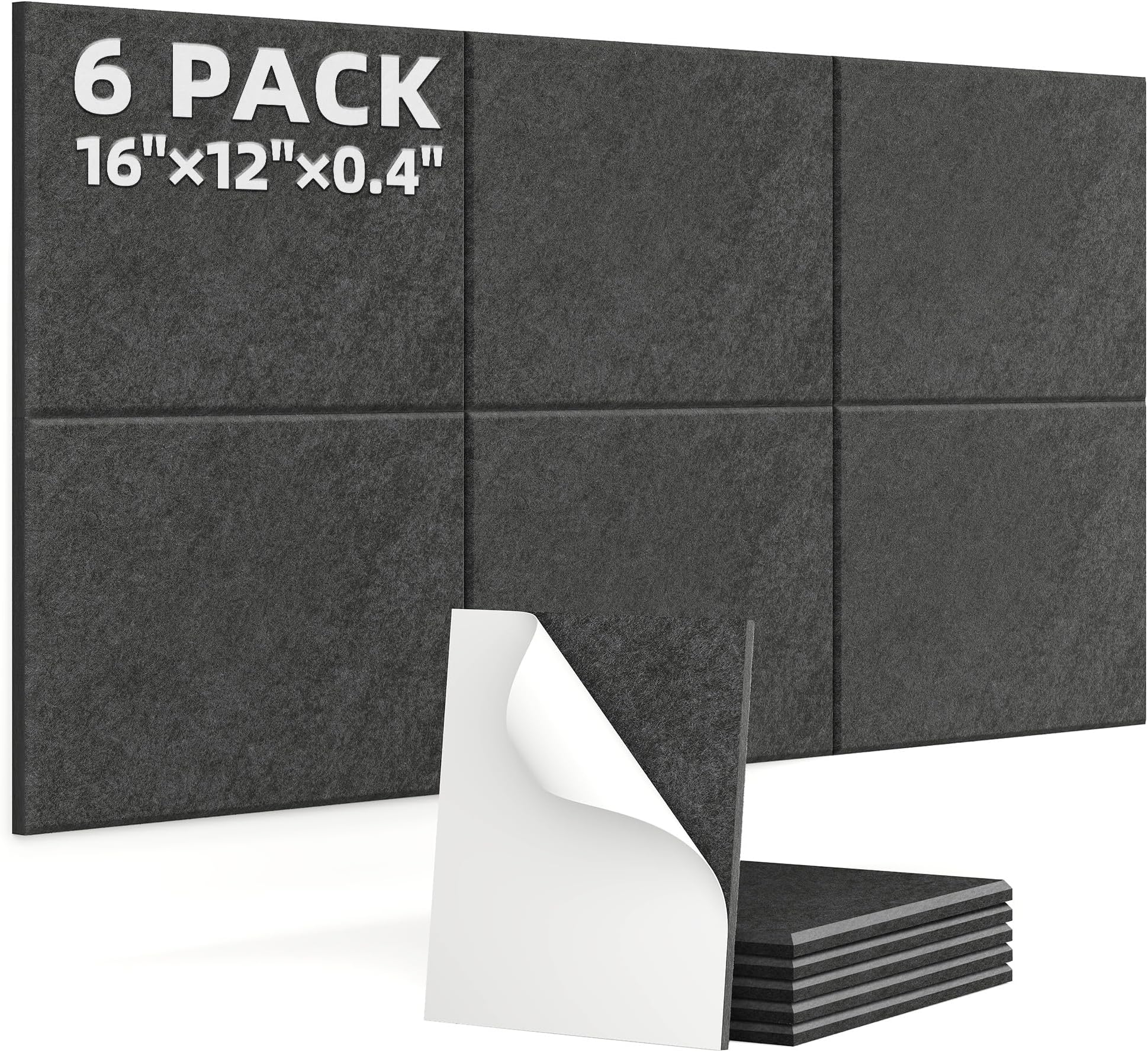 HyFanStr Acoustic Wall Panels Sound Proofing Panels Grey 6 Packs