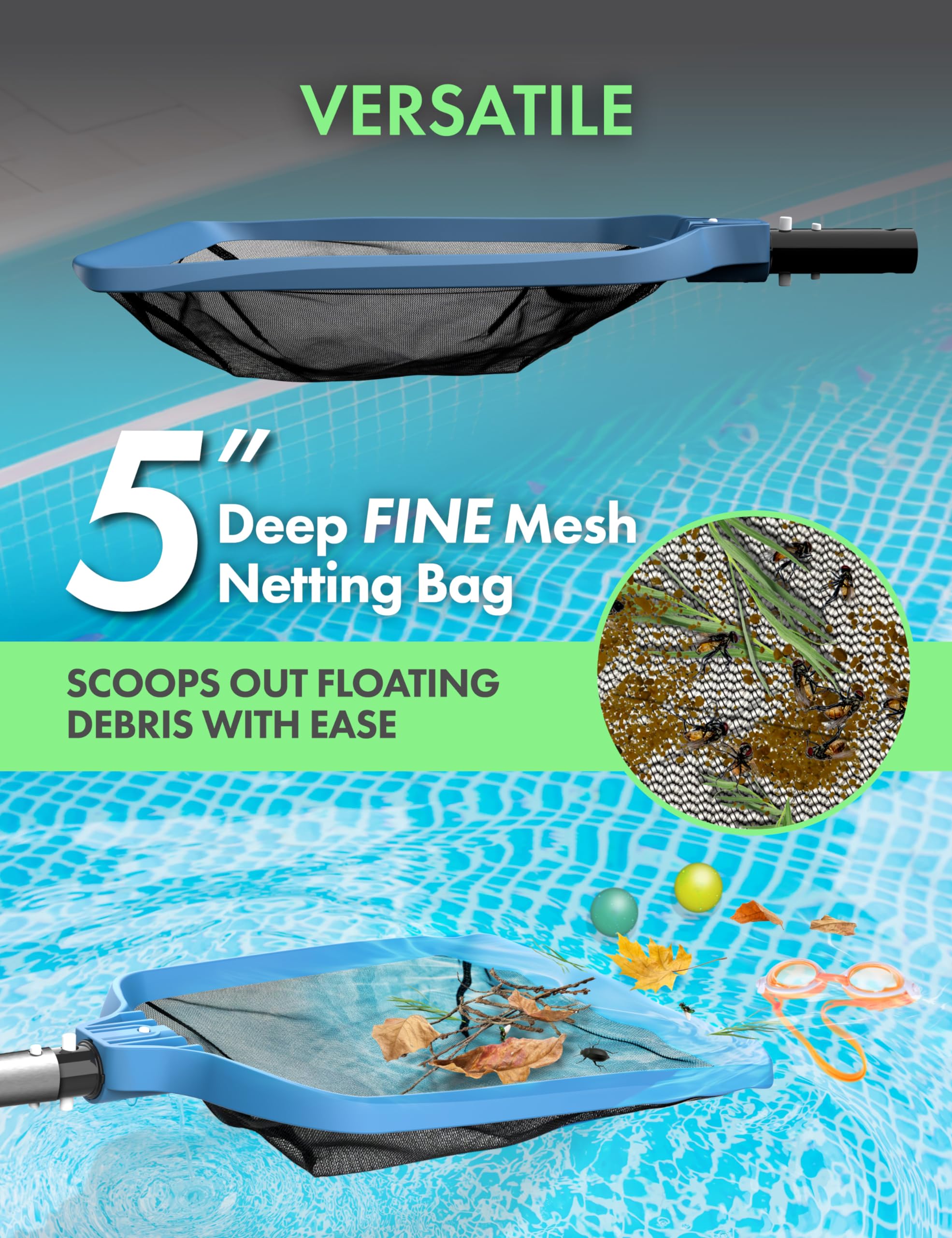 Snapklik.com : KEMANO Professional Low-drag Fast Cleaning Pool Leaf ...