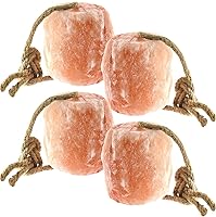 Vista 1 de UMAID Sal lamer del Himalaya de 6 libras en cuerda para caballos, ciervos, cabras, vacas, ovejas, vacas, alpacas y ganado – Golosinas minerales