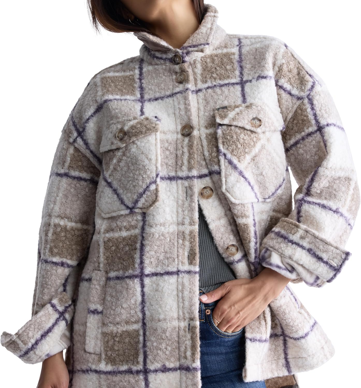 Buffalo David Bitton womens Royce Long Sleeve Double Pocket Shacket - Image 6