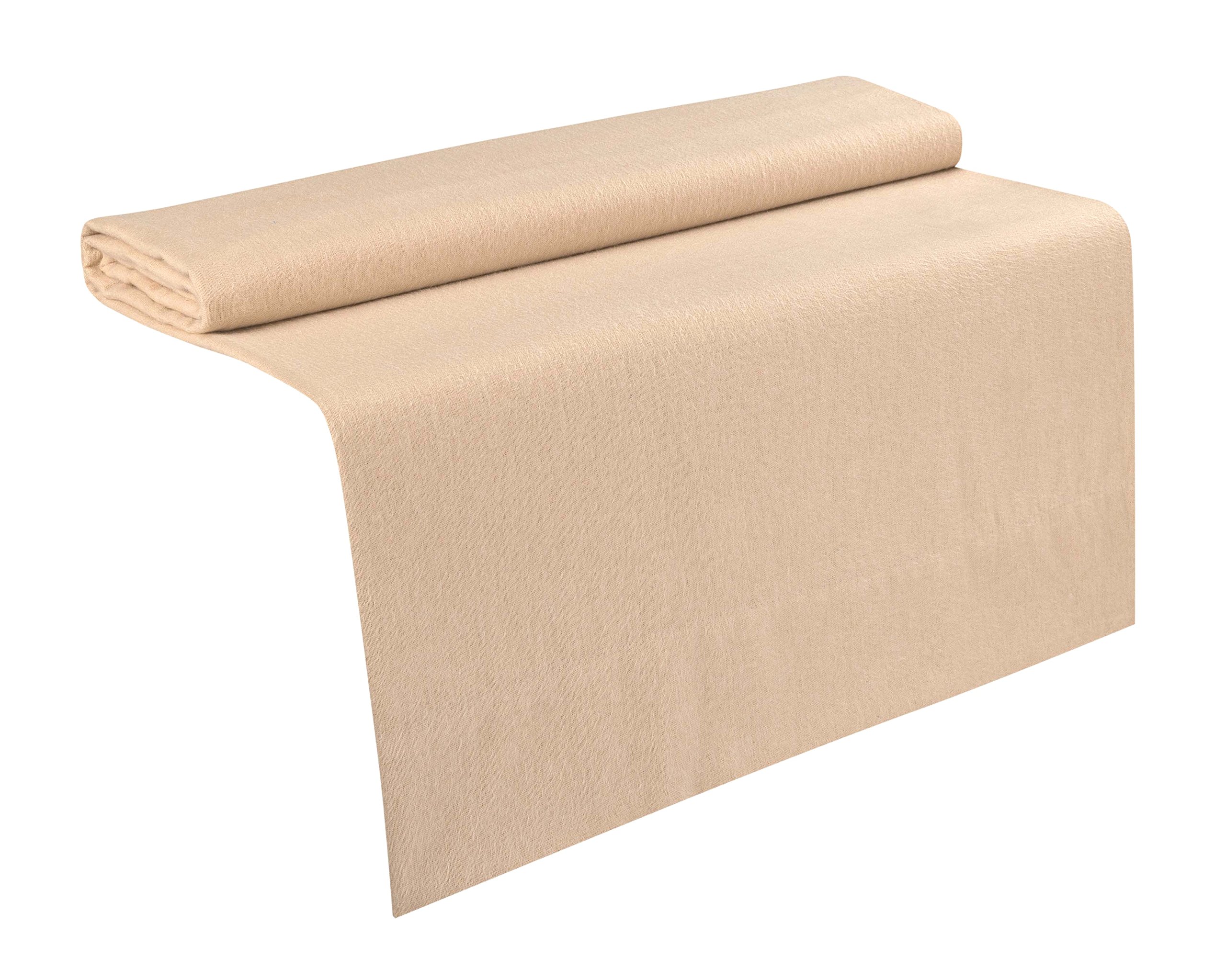 Drap plat DR. TOPO en flanelle effet bois beige