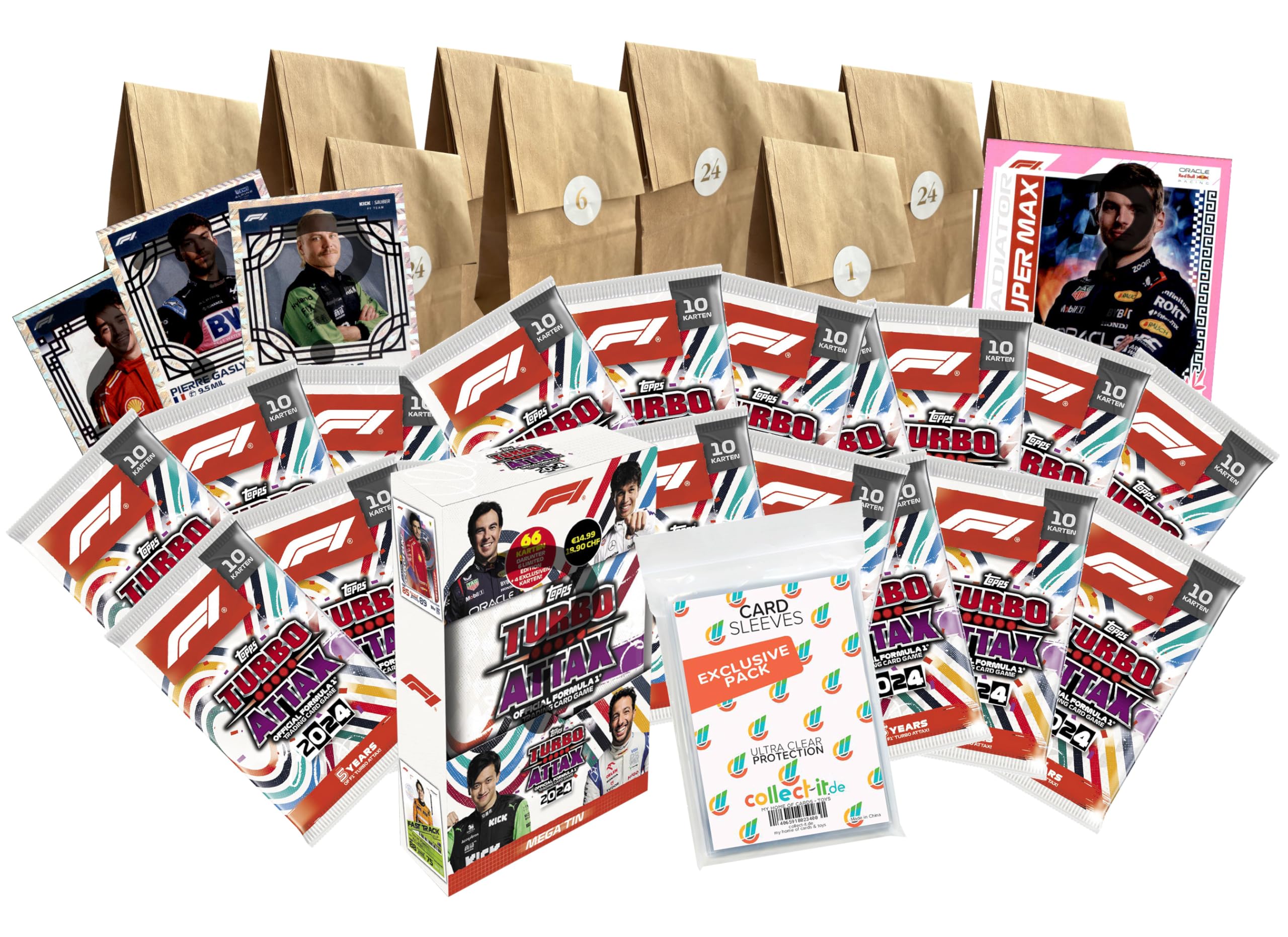 Bundle with Topps Turbo Attax Formula 1 2024 + Exclusive Collect-it Cases (The Advent Calendar 2024)