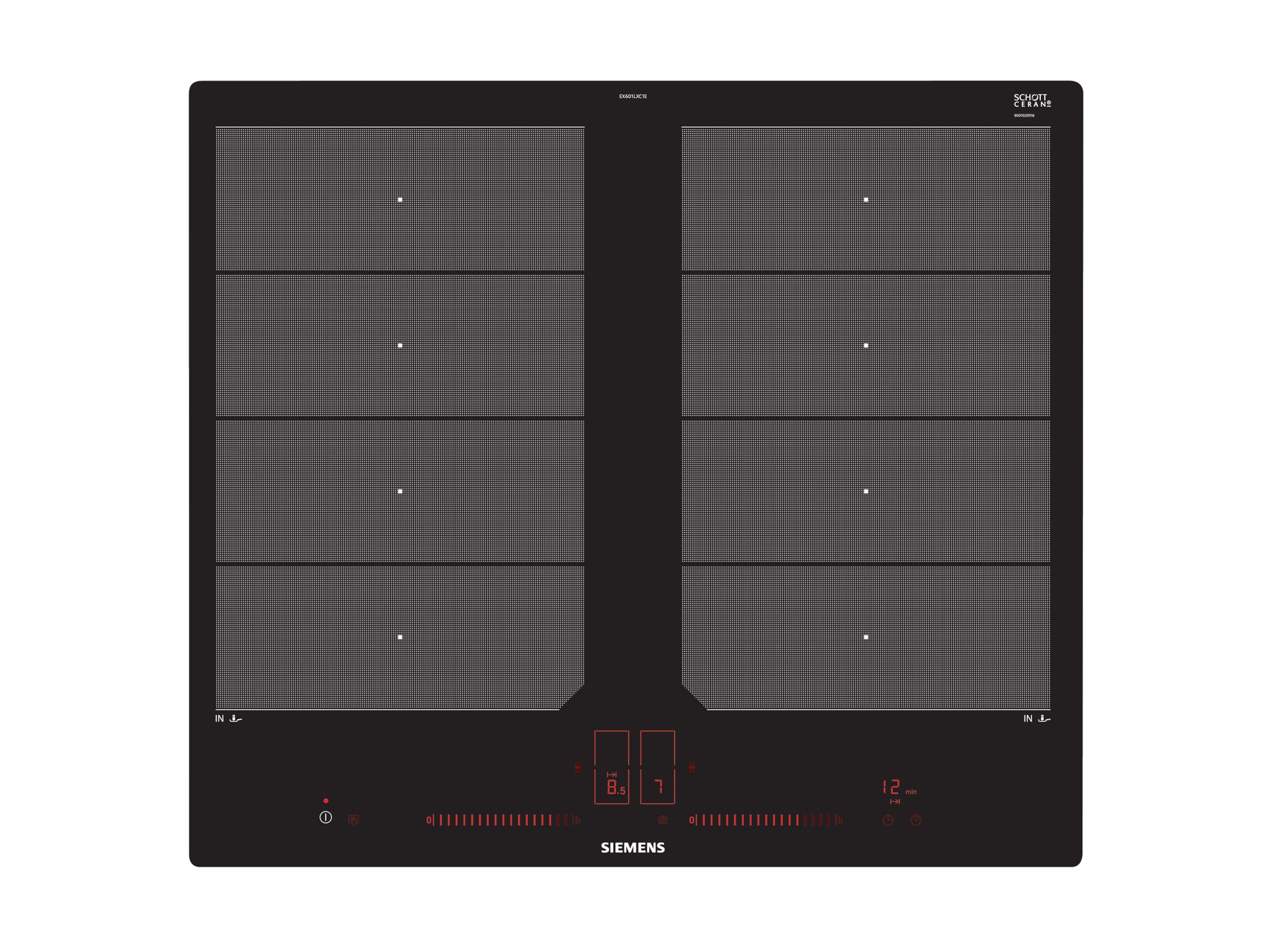 Siemens EX601LXC1E iQ700 Kochfeld Elektro/Ceran/Glaskeramik / 57,2 cm/Flexible Kochzonen - 2 varioInduktions-Kochzonen