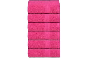 GLAMBURG 6-Piece Hot Pink Hand Towels: Ultra Soft and Absorbent