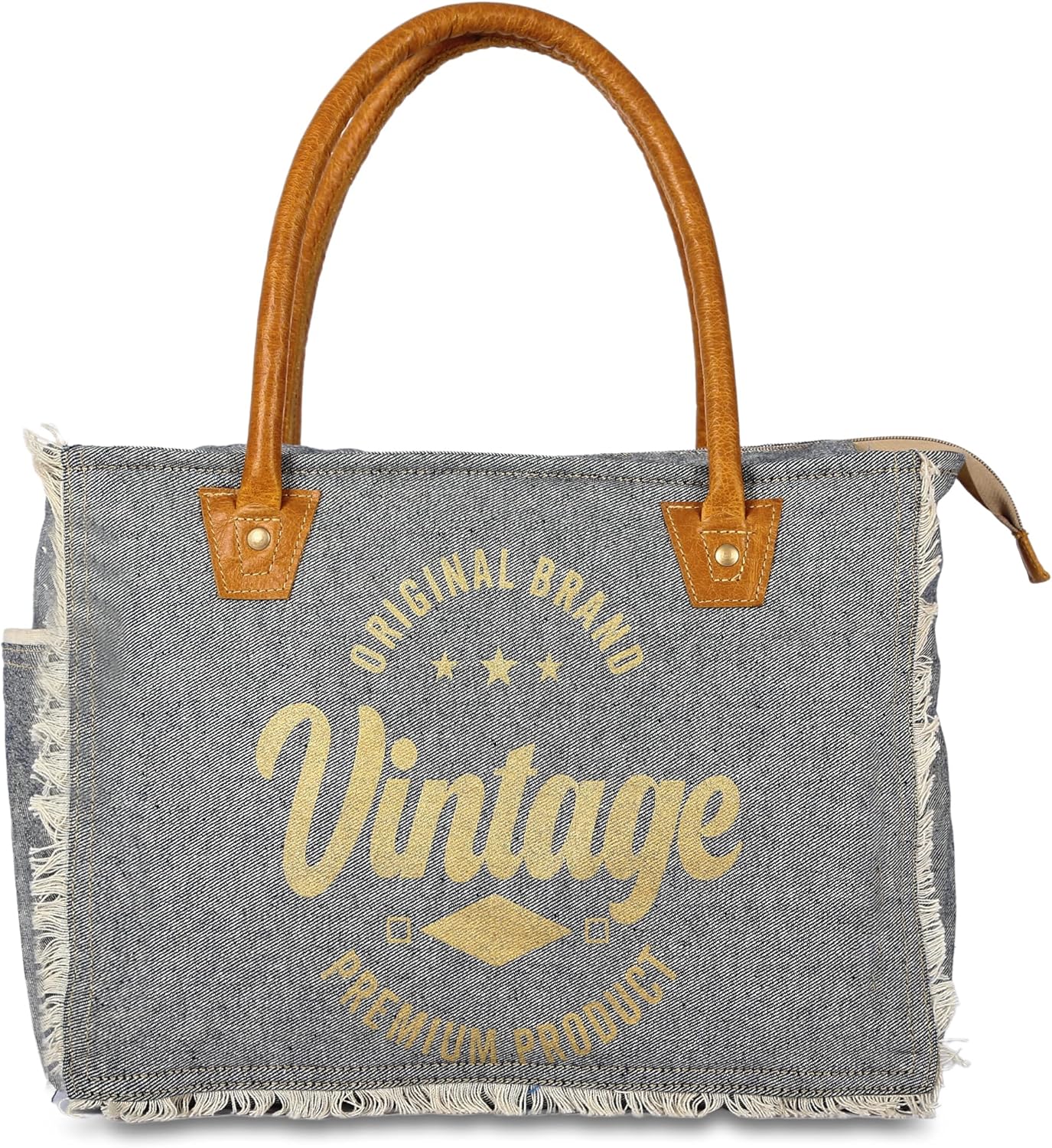 KPL Sel De Mer Upcycled Canvas and leather Hand Bag Cowhide Tote Bag shopping bag carry on leather bag