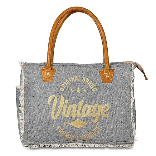 KPL Sel De Mer Upcycled Canvas and leather Hand Bag