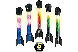 National Geographic Air Rocket Toy Refill with 5 Light-Up Rockets