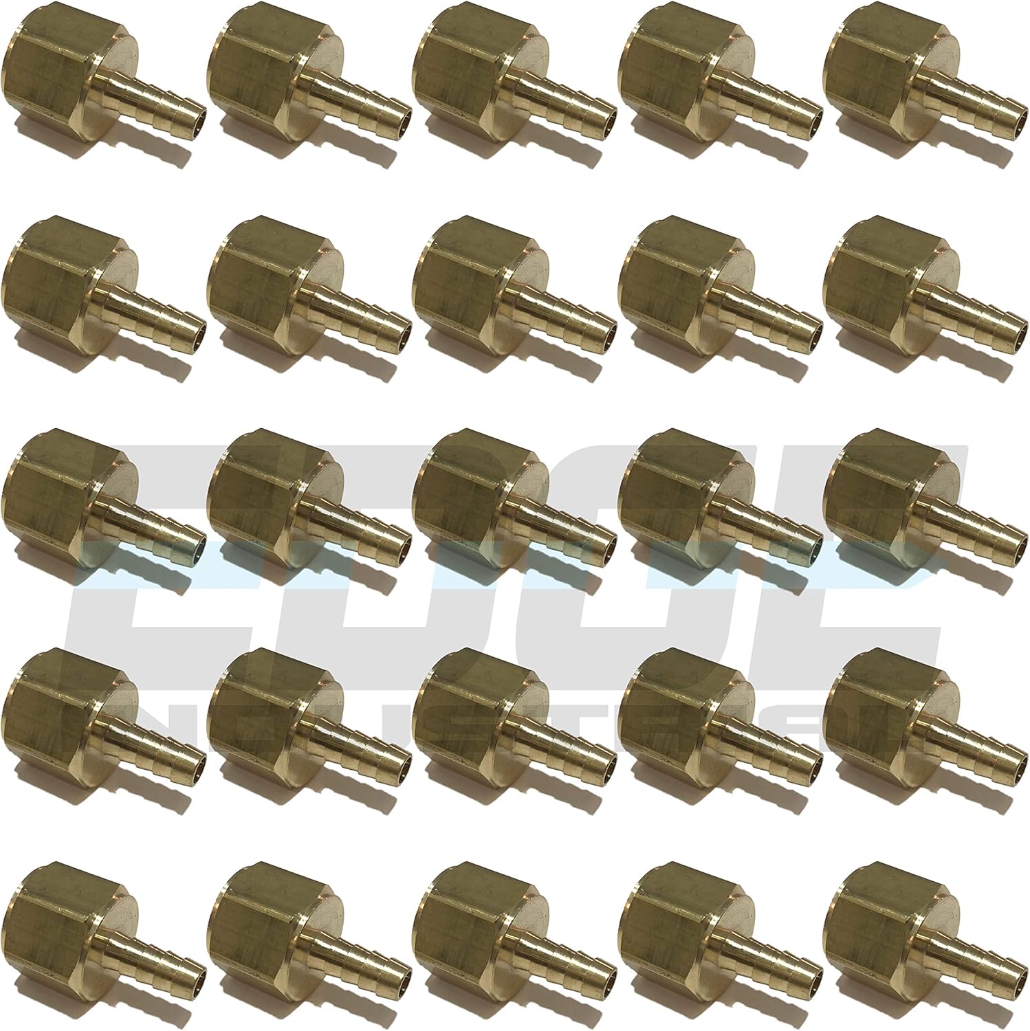 3/8" Hose ID to 3/4" Female NPT FNPT Straight Brass Fitting Fuel/AIR/Water/Oil/Gas/WOG (Qty 10)