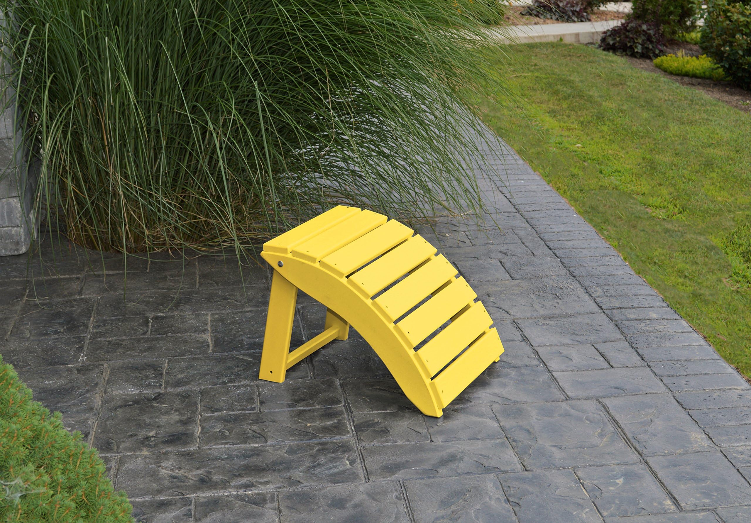 Folding Ottoman Foot Stool for Adirondack Chair, Rest Your Feet in Style, Amish Made in The USA with Poly Wood Eco Lumber(Sunshine Ottoman)
