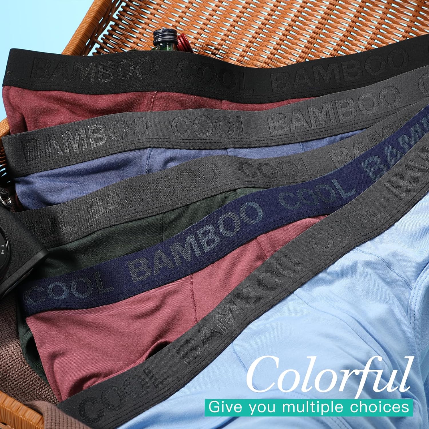 BAMBOO COOL Men's Tagless Briefs Coverd Waistband Comfort Soft Underwear with Contour Pouch Breathable Underpants, Multipacks - Image 2