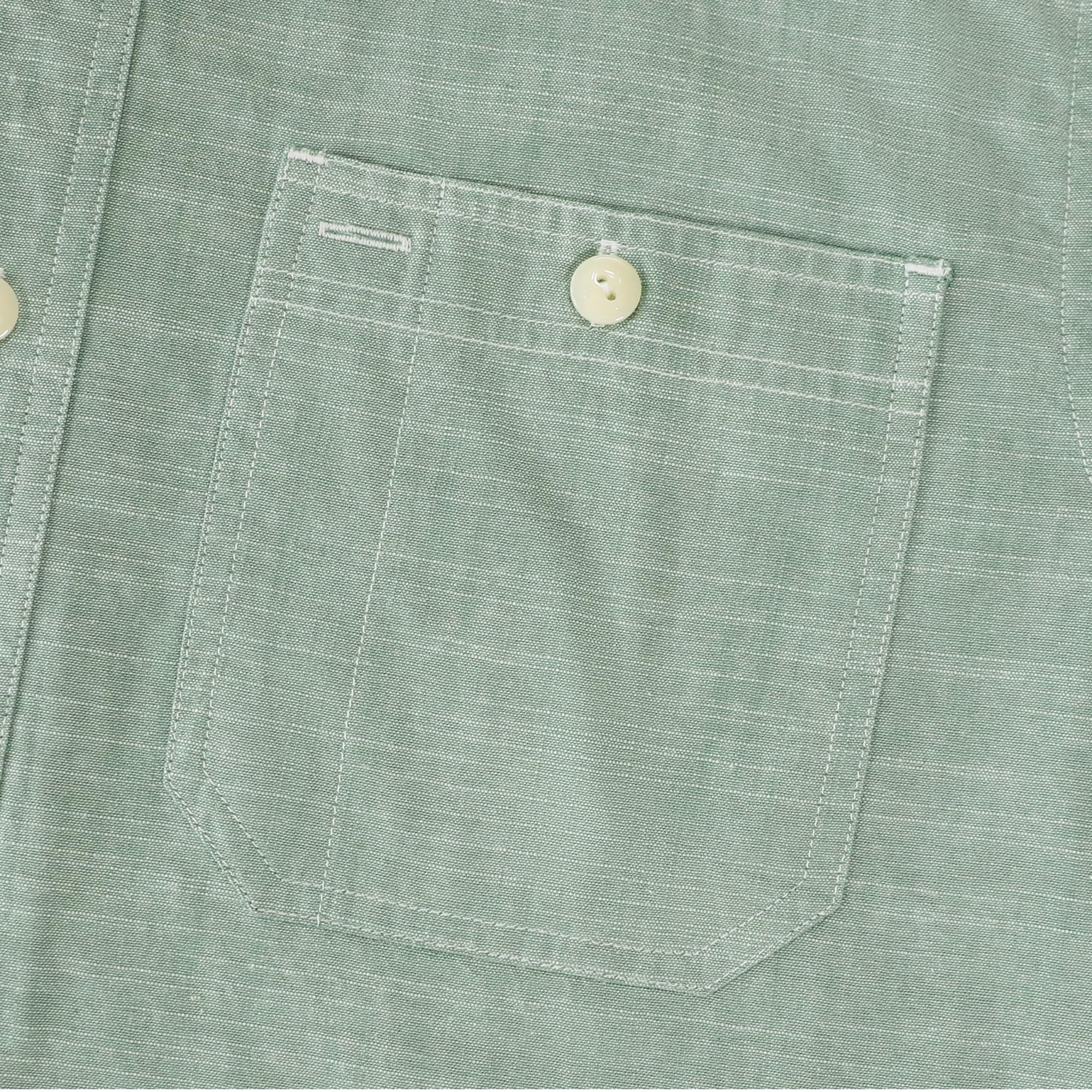 Dubinik® Camicia Uomo Maniche Corte in Chambray Cotone Leggero vestibilità Regular Due Tasche Stile Urban Casual