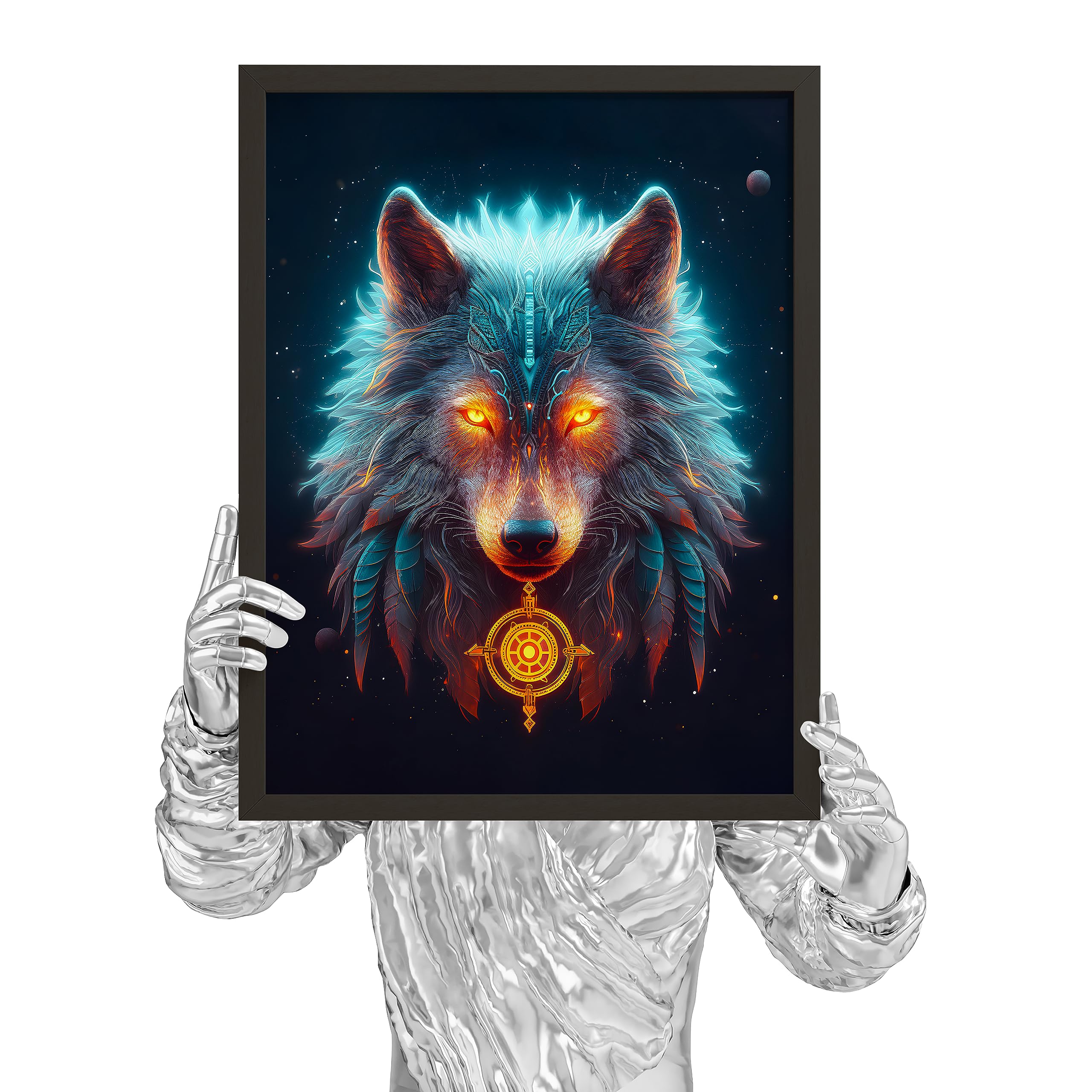 Amazon.com: EXCOOL CLUB Grey Wolf Decor - 12x16 Abstract Wall Art