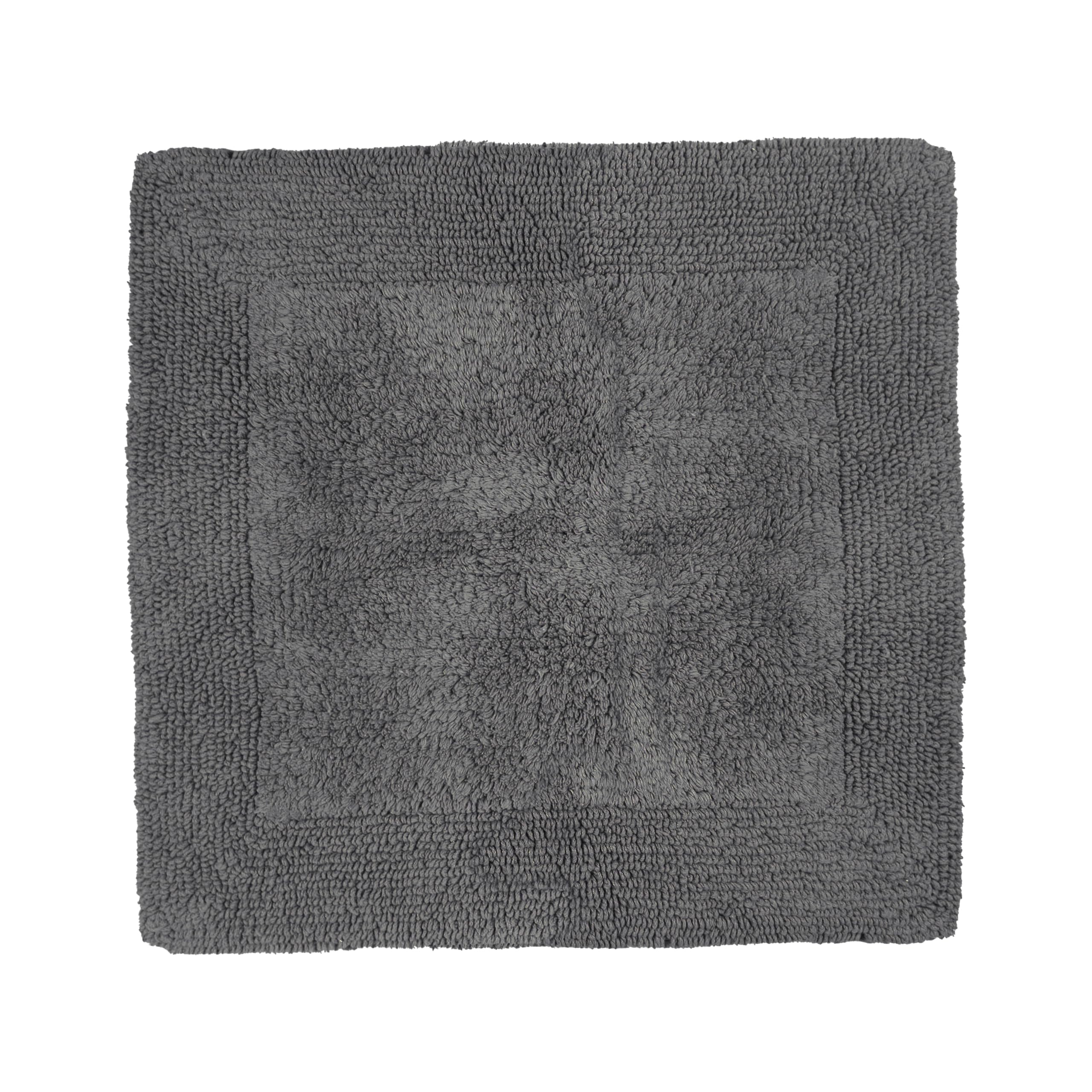 Allure Bath Fashions Elegance Square Shower Mat - Heavyweight - Reversible - Charcoal - 55 x 55cm