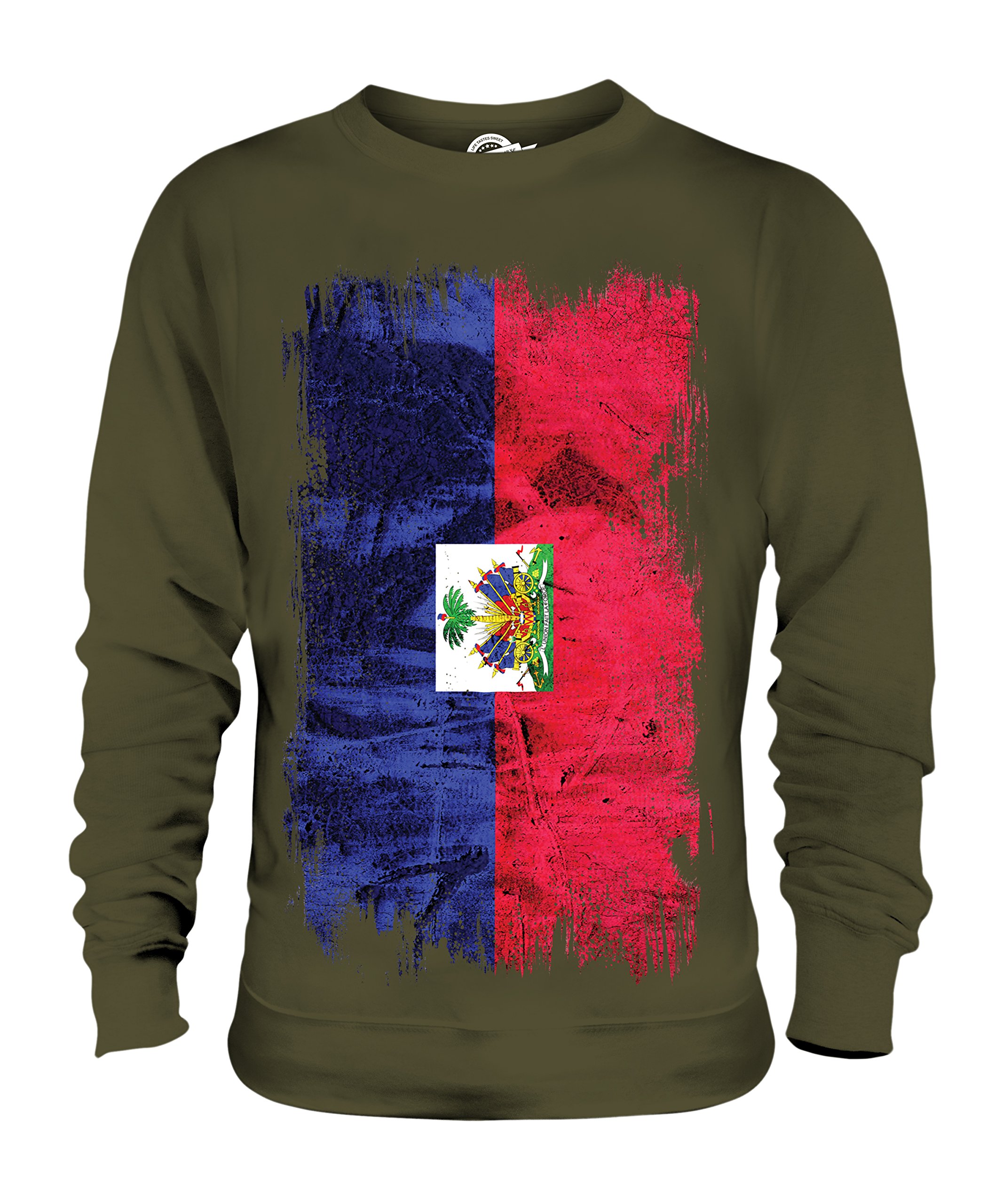 Candymix Haiti Bandiera del Grunge Unisex Uomo Donna Felpa