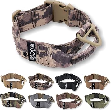 Heavy Duty Dog Tactical Collar with Handle 1.5in Width Training Military Army TAG Hole Medium Large M, L, XL, XXL XXL Neck 20" - 24", Digital Camo