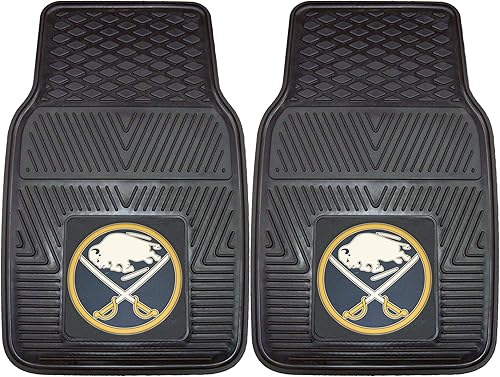 FANMATS 10508 Buffalo Sabres - Juego de 2 alfombrillas de vinilo resistentes para automóvil, alfombrillas de primera fila, protección para todo tipo