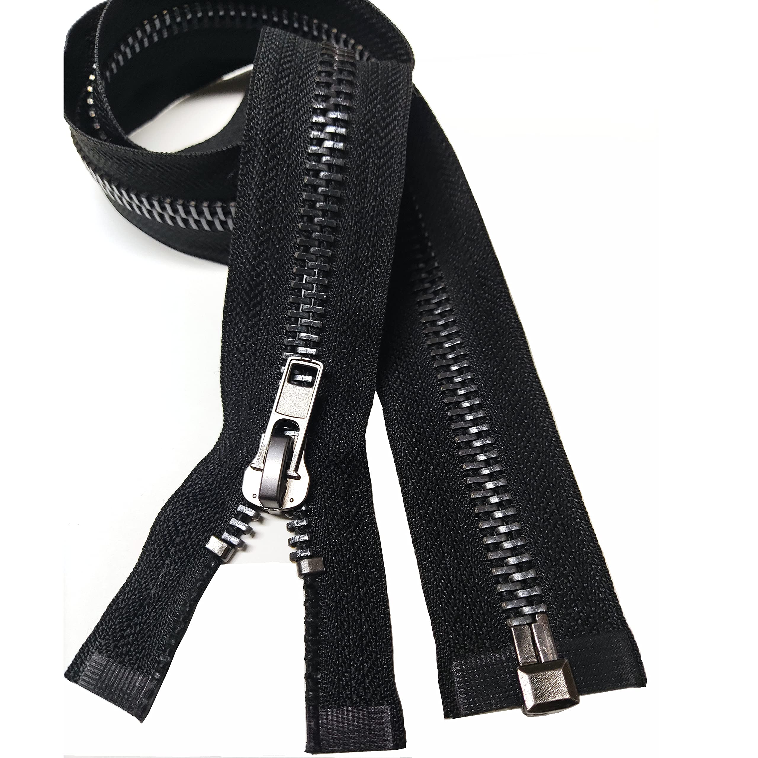 Leekayer Black Nickel #10 27 Inch Separating Jacket Zipper Metal Zipper Heavy Duty Metal Zippers For Jackets Sewing Coats Crafts (27" Nickel)