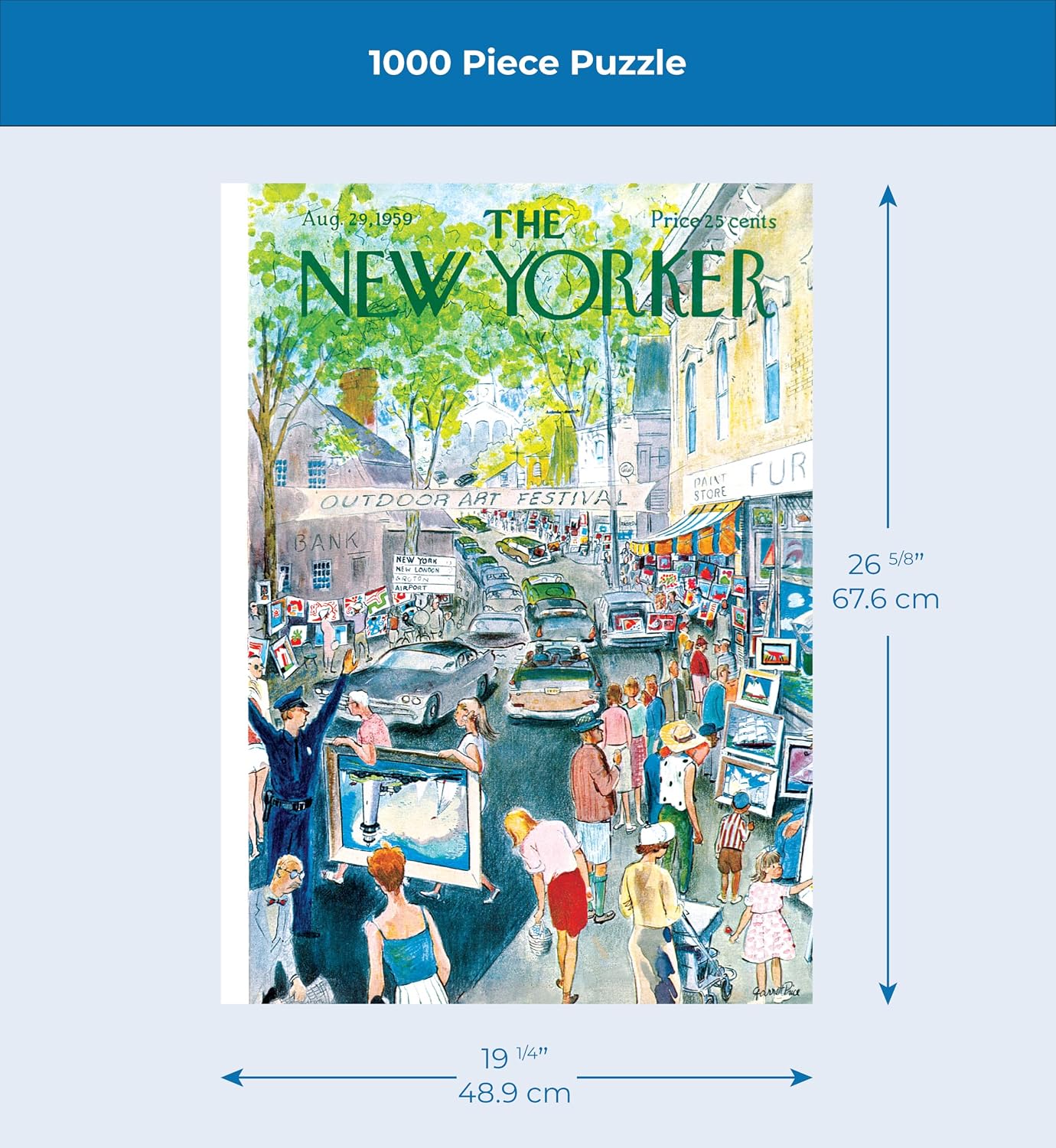 New York Puzzle Company - New Yorker Art Festival - 1000 Piece Jigsaw Puzzle for Family Game Nights by Garrett Price