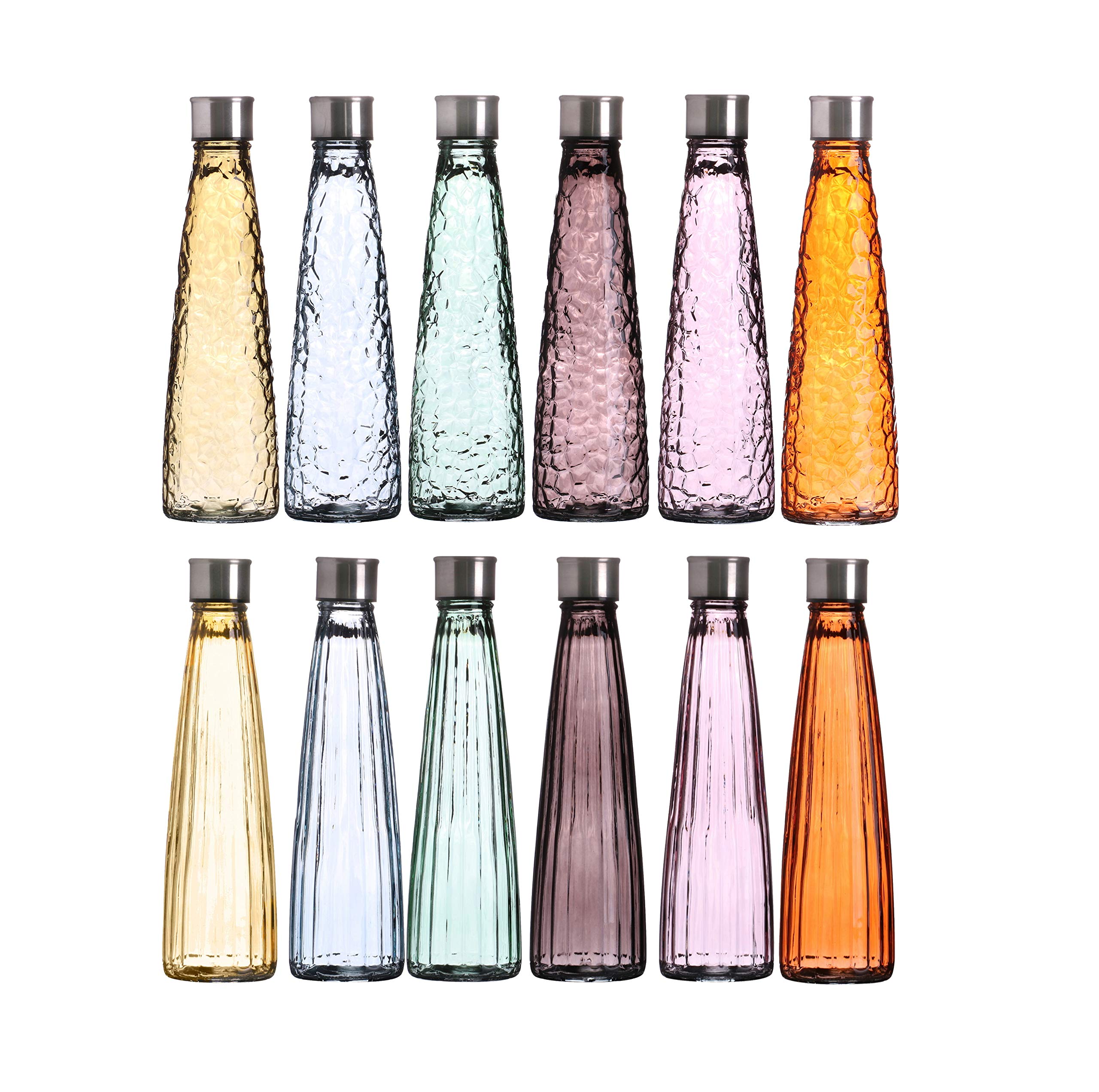 6 Glas-Wasserflaschen Mit Neoprenhüllen – Je 32 Oz / 900 Ml, Spülmaschinengeeignet, Mit Deckel