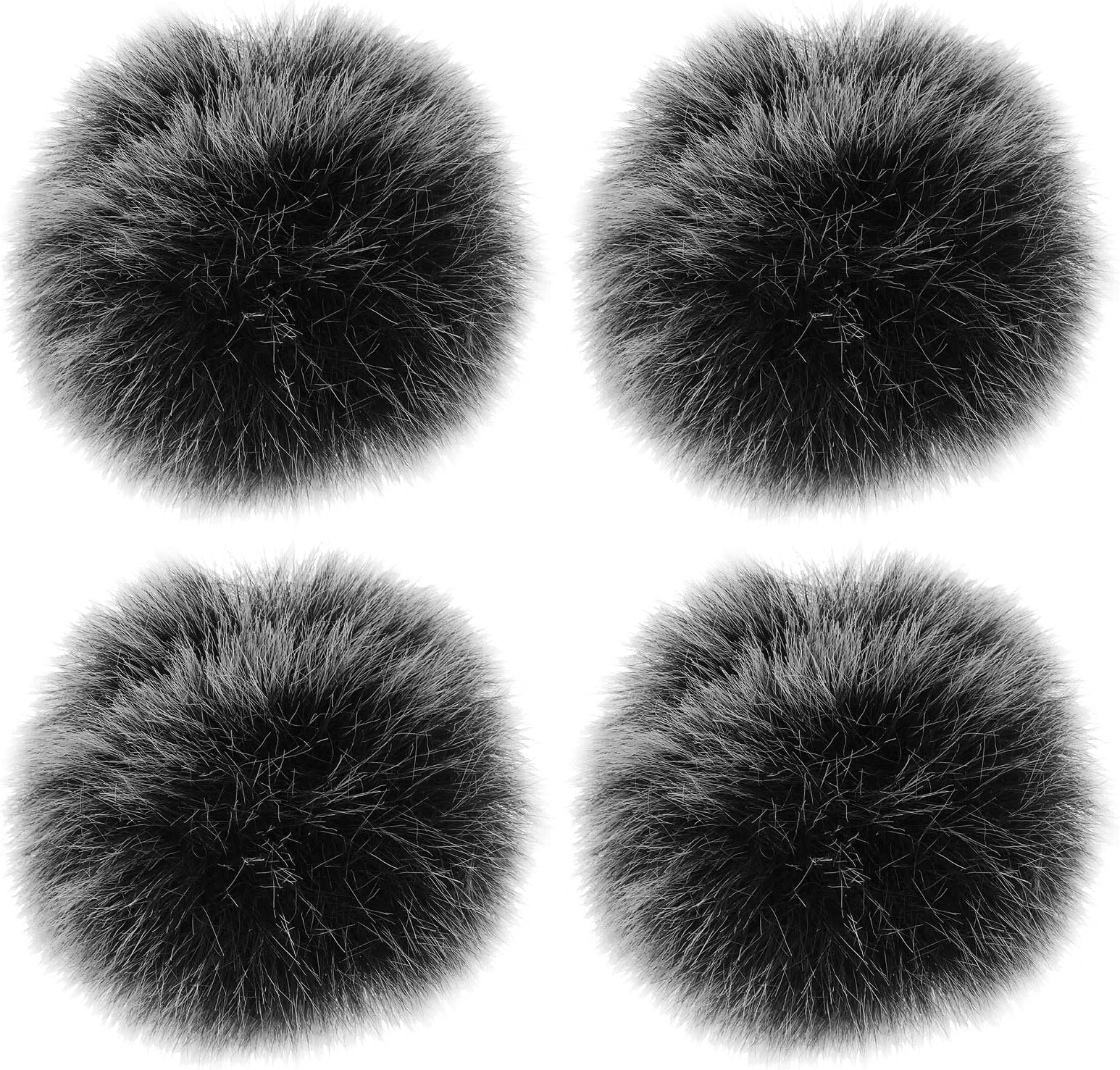 4pcs Microphone Furry Windscreen Furry Microphone Cover Microphone Pop Filter Rode Wireless Go I (1st Generation) Silver
