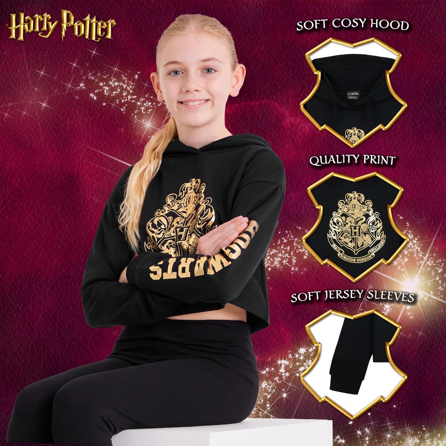 Harry Potter Hoodie for Girls, Teens, Soft Hooded Sweater for Kids, Magic Themed Cozy Novelty Hoodies, Gifts for Girls