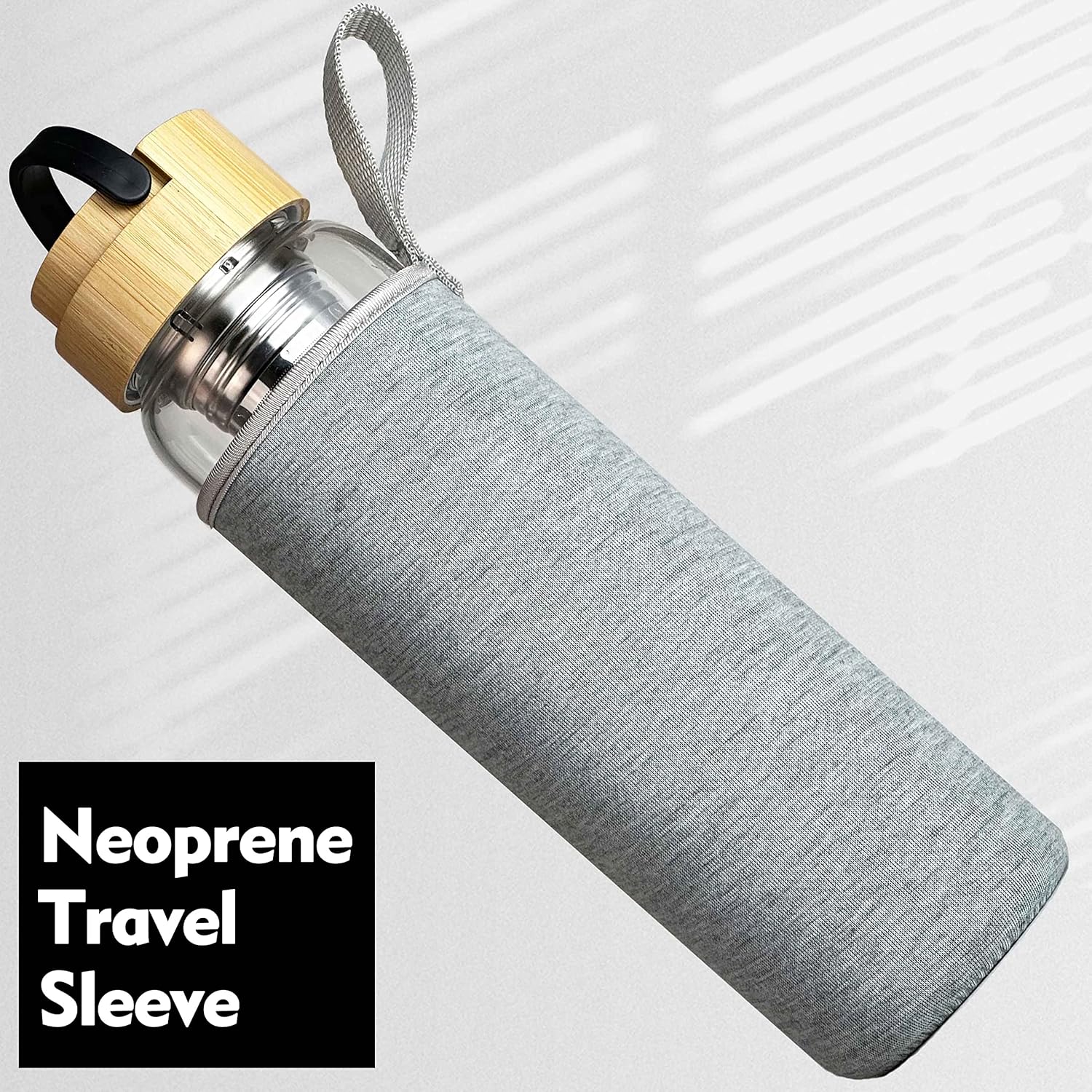 32 oz Motivational Glass Water Bottles with Bamboo Lid Straw and Time Marker - Sports Water Bottle for Drinking - Image 5