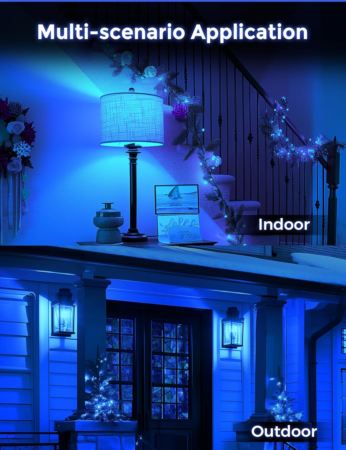 DORESshop Blue Light Bulbs, 9W (60 Watt Equivalent) - E26 Base Blue LED Bulb, 720LM Outdoor for Halloween Decor, Poolside, Summer BBQs, Holiday Lighting, Non-Dimmable, 2 Pack