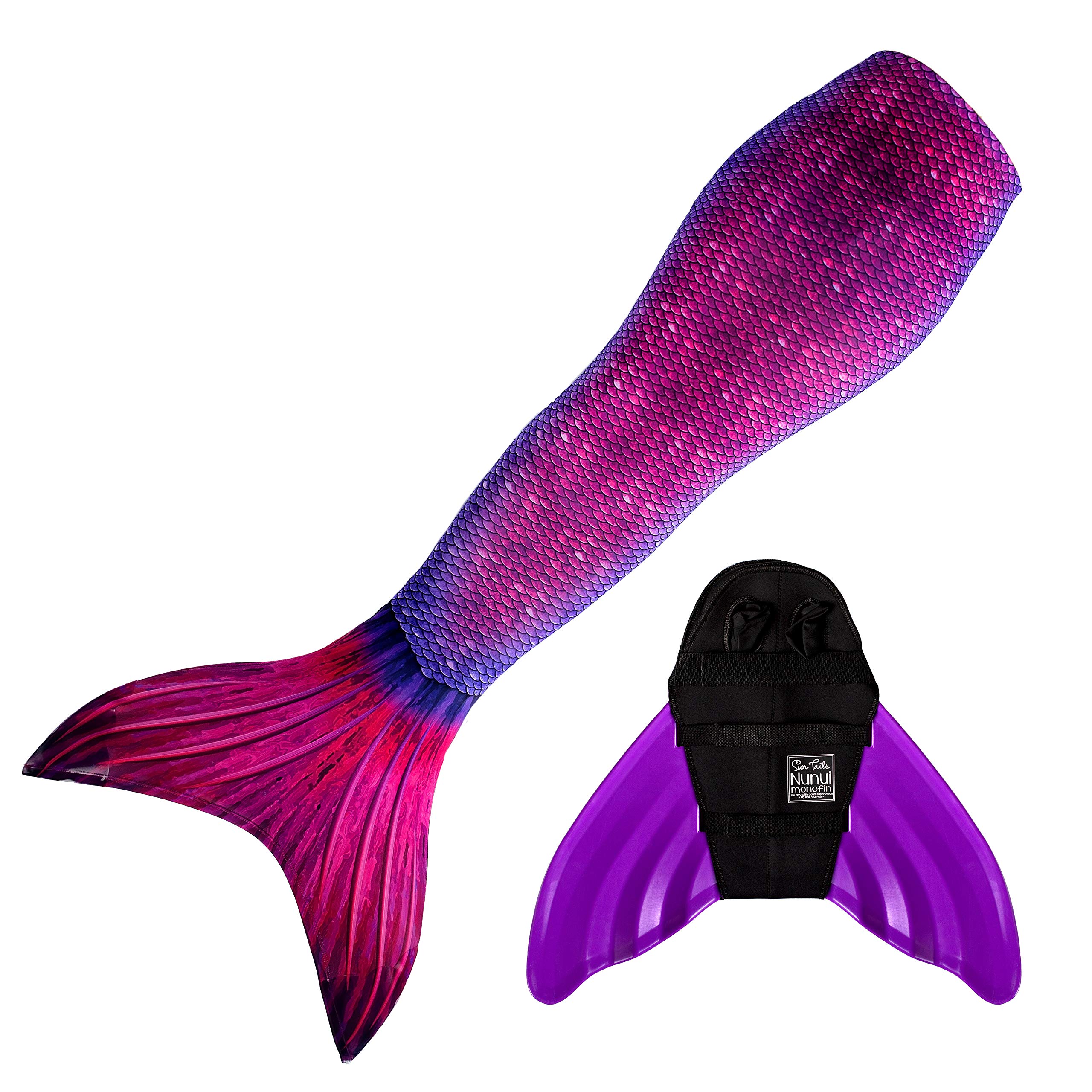 Sun TailsMermaid Tail and Monofin for Swimming with MER-Shield Tip Protection, Adult Sizes