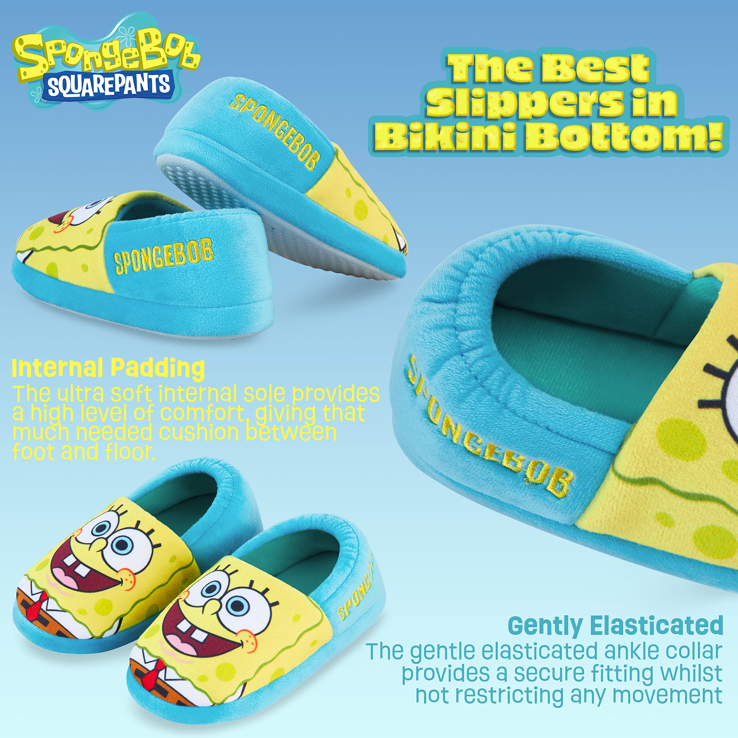 SPONGEBOB SQUAREPANTS Dziecięce kapcie chłopięce Spongebob