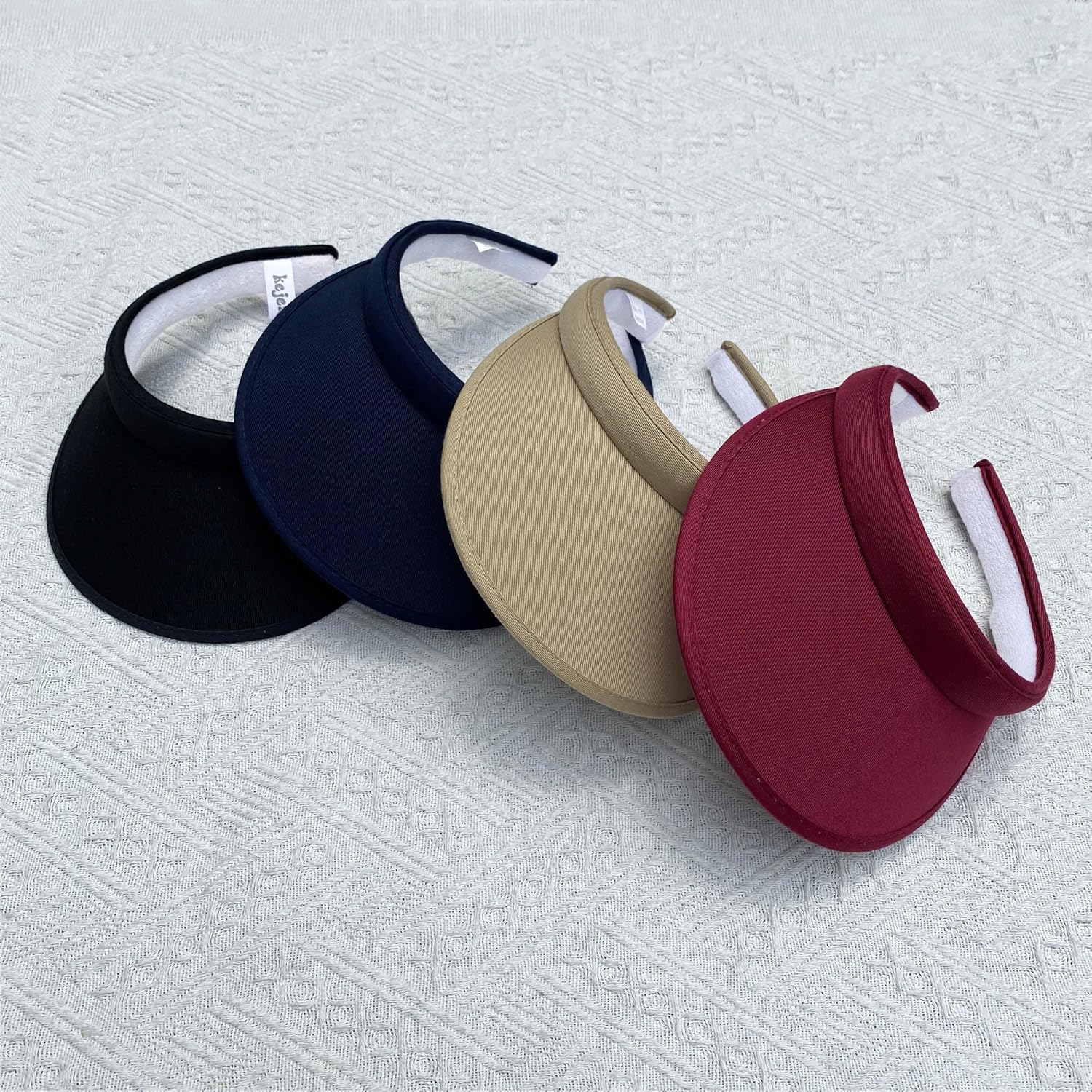 4 Pack Sun Visor Hats Women Men Clip on Cotton Wide Brim Visors Hat Outdoor Sports Golf Beach Travel Tennis Caps - Image 6