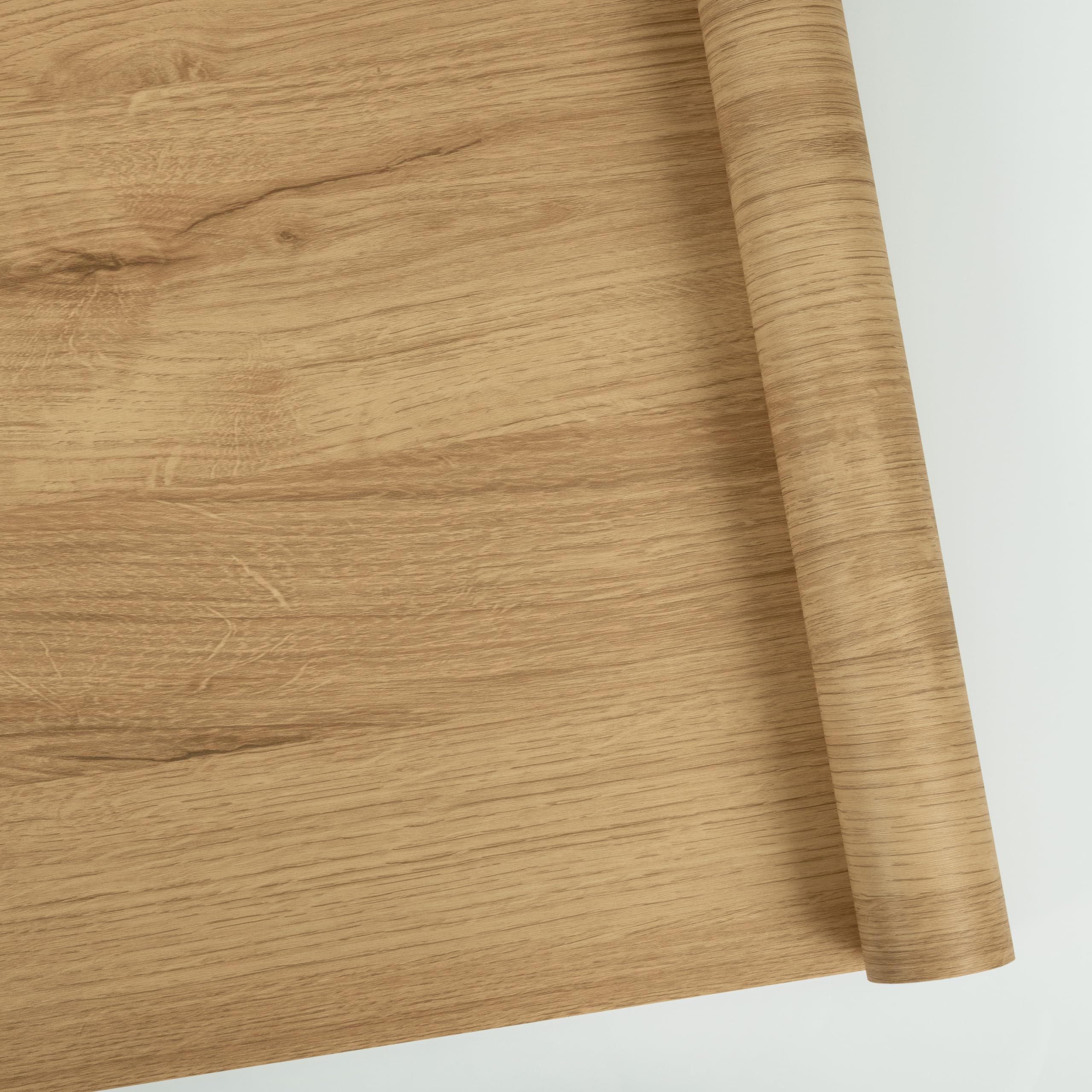 Abyssaly Light Brown Oak Vinyl Wrap Wood Effect Sticky Back Plastic Roll, 30 x 200 cm