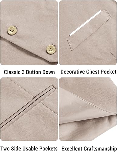 Miniatura 5 de COOFANDY Chaleco de traje para hombre de corte ajustado, chaleco formal elegante, chalecos casuales de negocios para traje o esmoquin