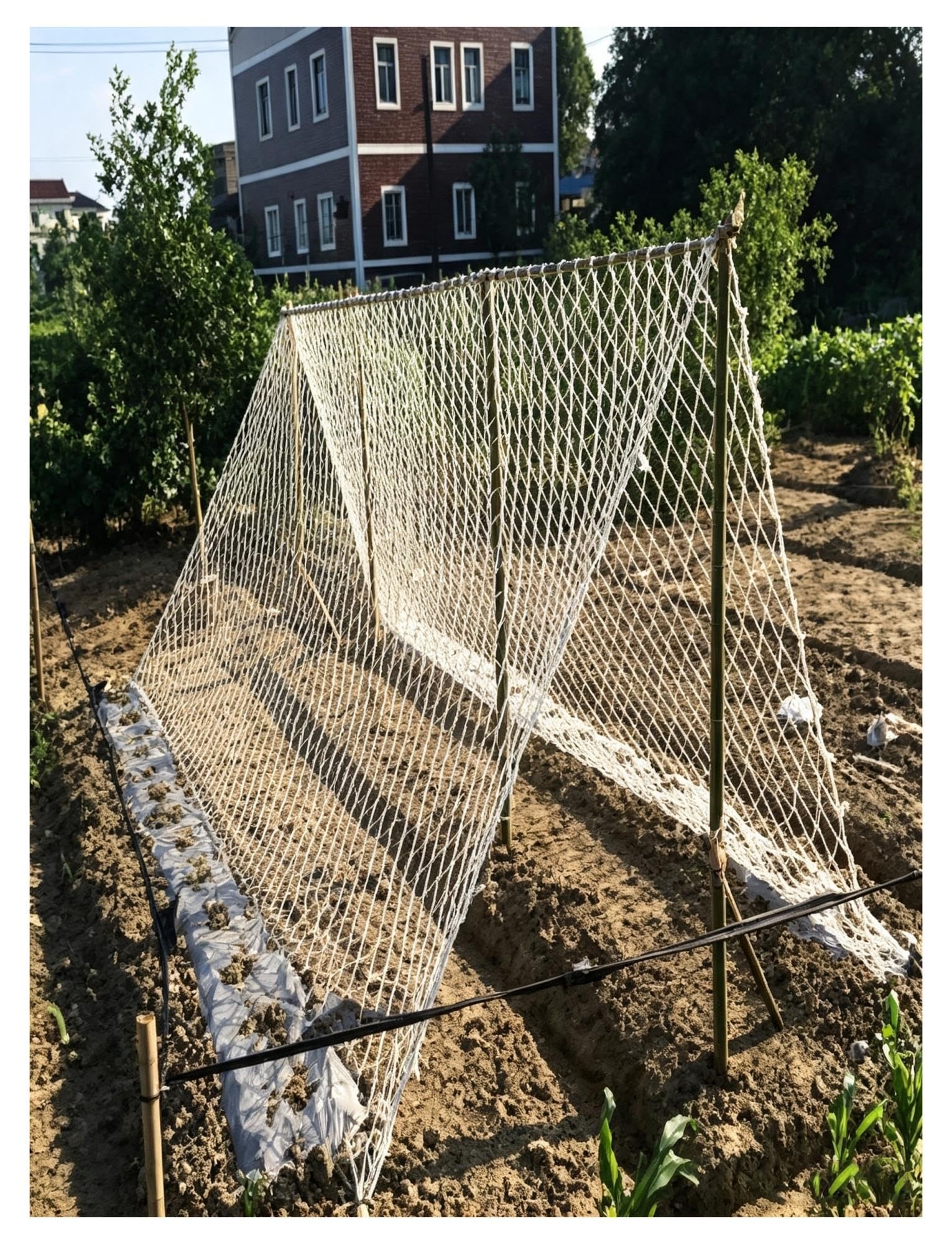 Nylon Schutznetz 5cm Masche Seilnetz Balkon Treppe Außen | Robustes Netz mit 8mm/10mm Seildurchmesser für Balkon, Garten, Baustelle und Trennbereiche(Rope D 0.8cm/8x9m)