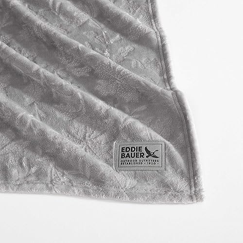 Vista 51 de Eddie Bauer Manta reversible de vellón sherpa, ropa de cama y decoración del hogar, para todas las estaciones, (Bunkhouse Plaid Beige), beige