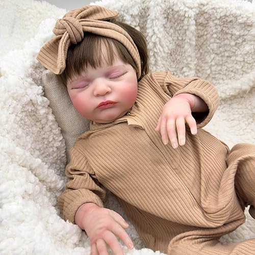 iCradle Life IKE - Muñecas de bebé Reborn de 19 pulgadas de silicona realista para dormir, recién nacido, cuerpo suave con peso con ropa blanca,