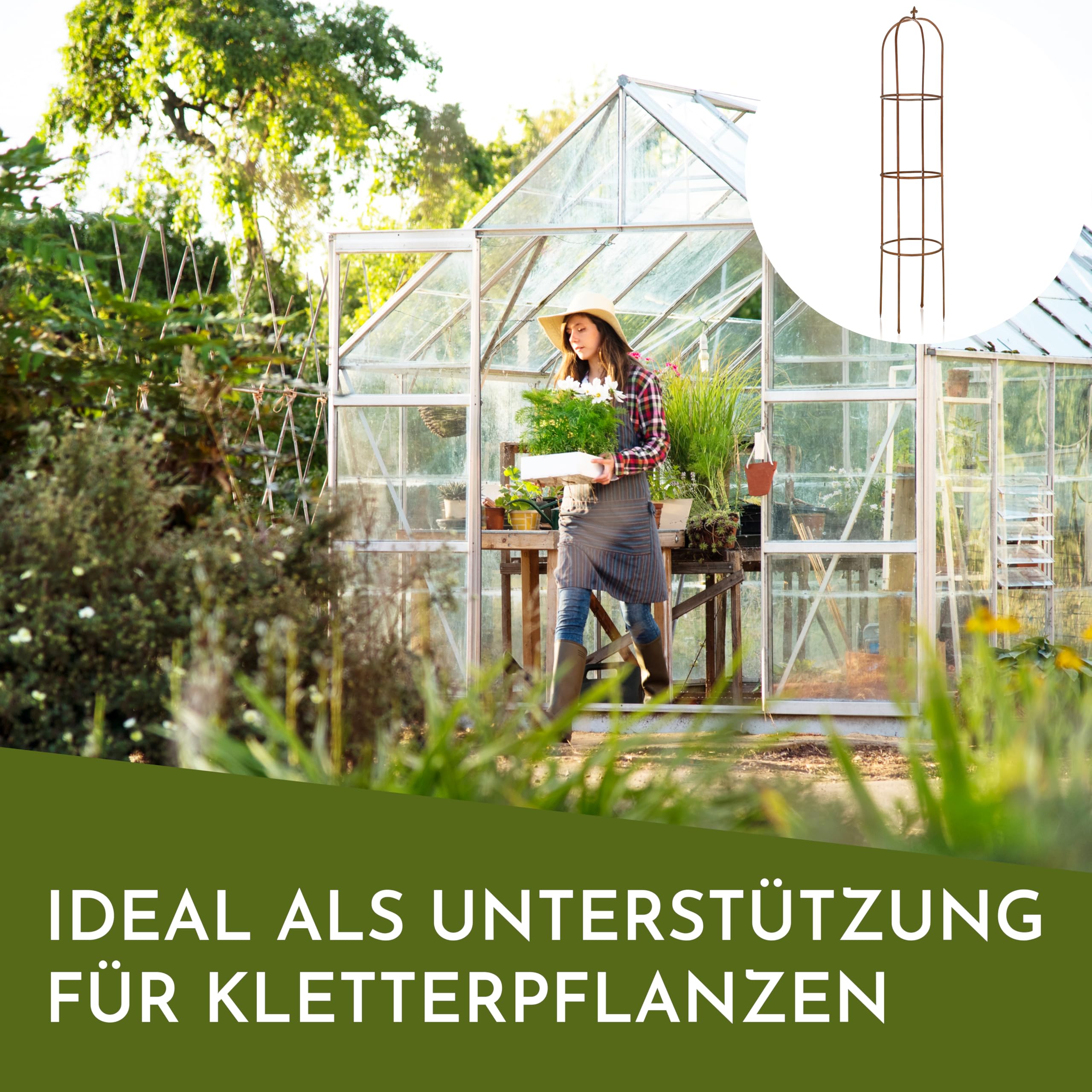Nordstern Rankhilfe Obelisk Rost - Rankturm Rankgitter für Rosen und Kletterpflanzen - Ideal zur Gartengestaltung von Blumen - 190 cm