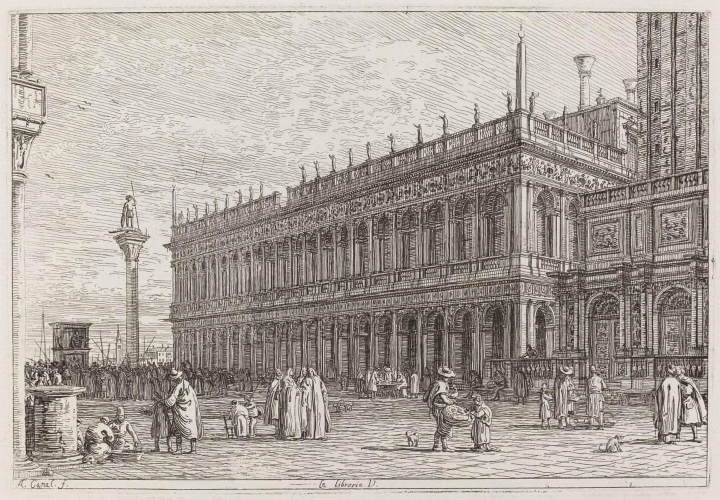 ARTXLXXBN Famous Art Print Poster Vintage Wall Art the Bookstore by Canaletto Canvas Art Poster for Home Decor 60x90cm