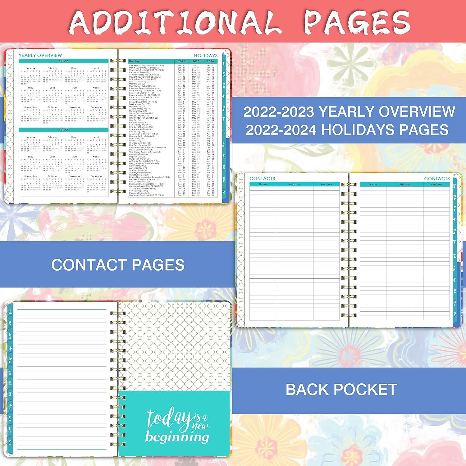 Kodexlode 2022 Planner - Weekly & Monthly Planner From Jan 2022 - Dec 2022, 8.5 " x 6.3", 12 Monthly Planner with Premium Thick Paper, Elastic Closure, Tab, Sun Flower Pattern Perfect for Organization