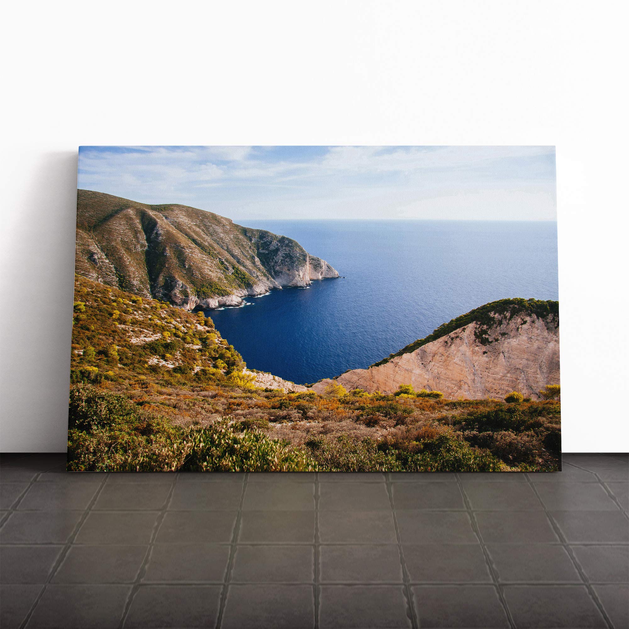 Seascape Coast Canvas Print | Gallery Wrapped 30mm Frame Wall Art | 20x14 inches | Ready to Hang | Modern Seascape Picture | Living Room Bedroom Lounge Office