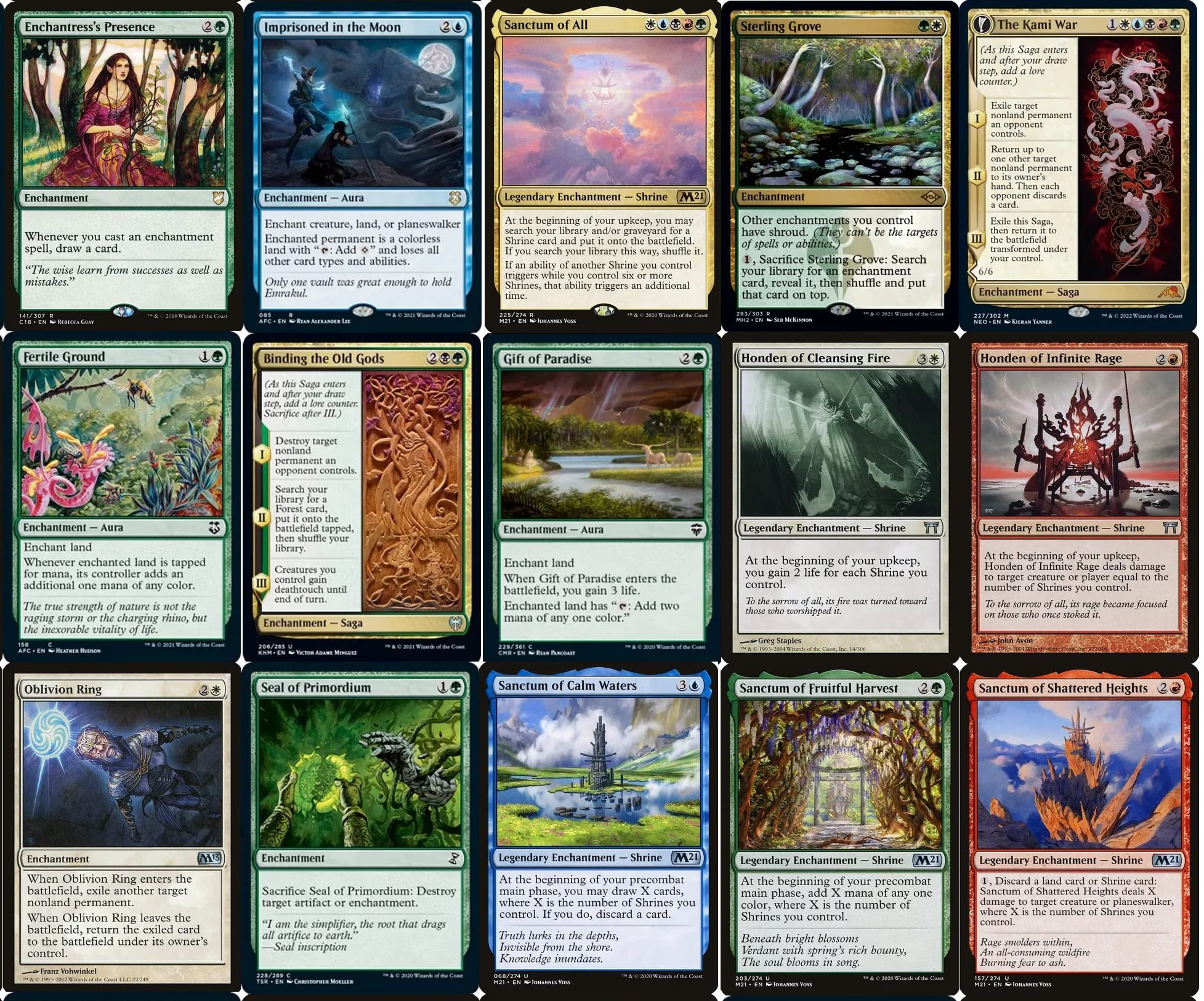 mtg shrine commander deck MTG Commander Deck EDH Deck Hei Bai, Forest Guardian 100 Magic Cards Custom  Deck Shrines Enchantments 5 Color Avatar: The Last Airbender main image 1