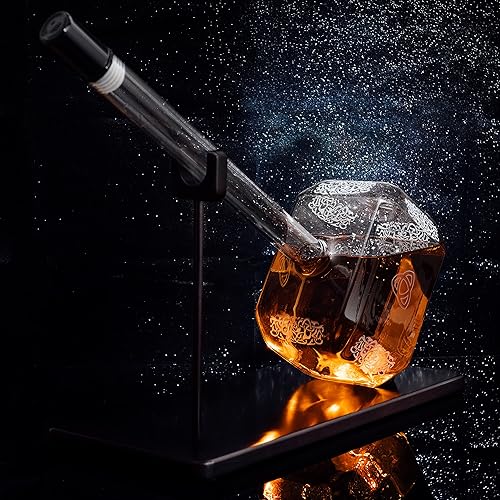Miniatura 6 de Thors Hammer - Decantador de whisky y vino de 67.6 fl oz por The Wine Savant, Miljoner para tequila, bourbon, escocés o vino, regalos de Thor