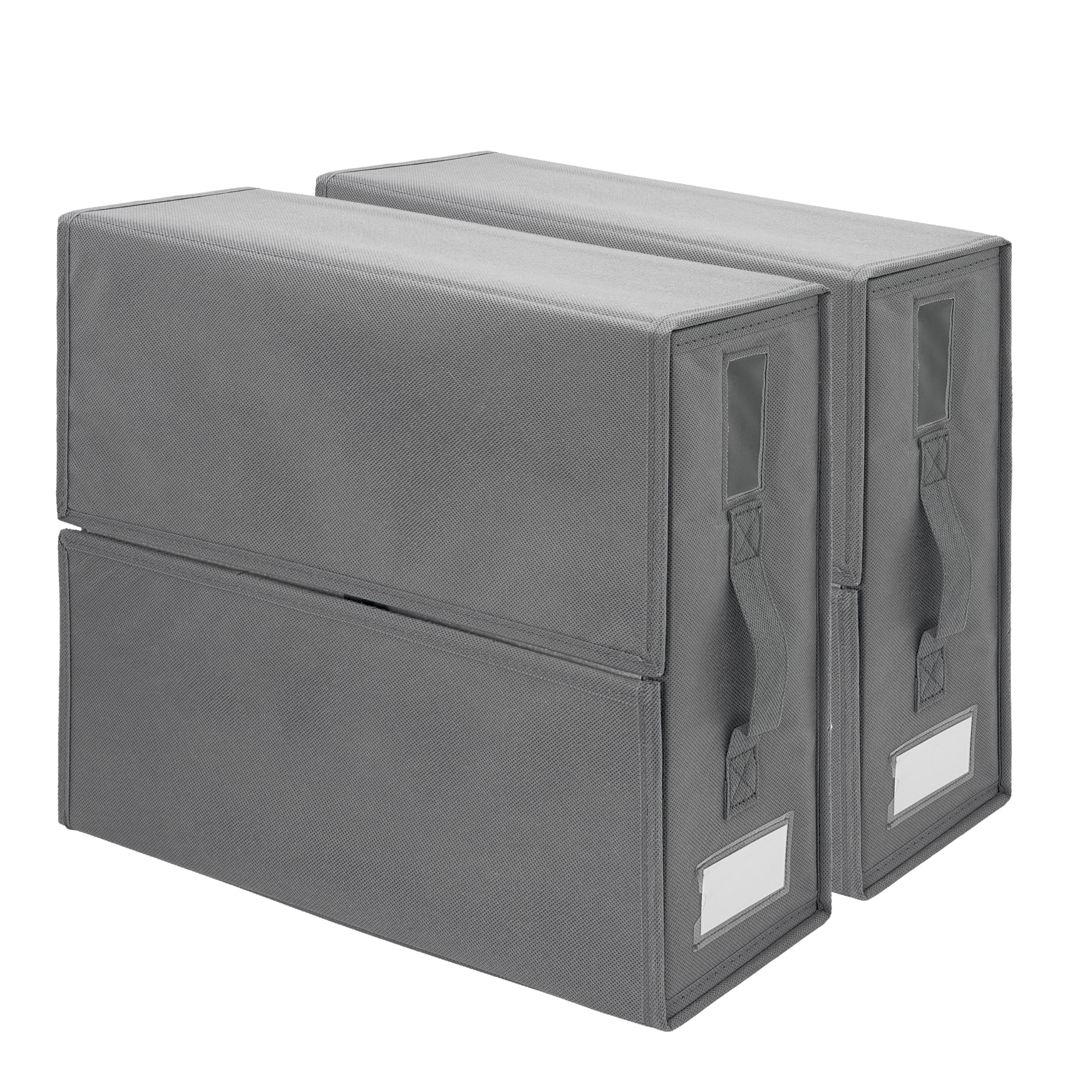 Bed Sheet Organizer 2 Pack, Bed Sheet Organizers and Storage, Sheet Folder Organizer for Linen Closet, Sheet Organizer Storage, Bed Sheet Shelf Box (Gray)