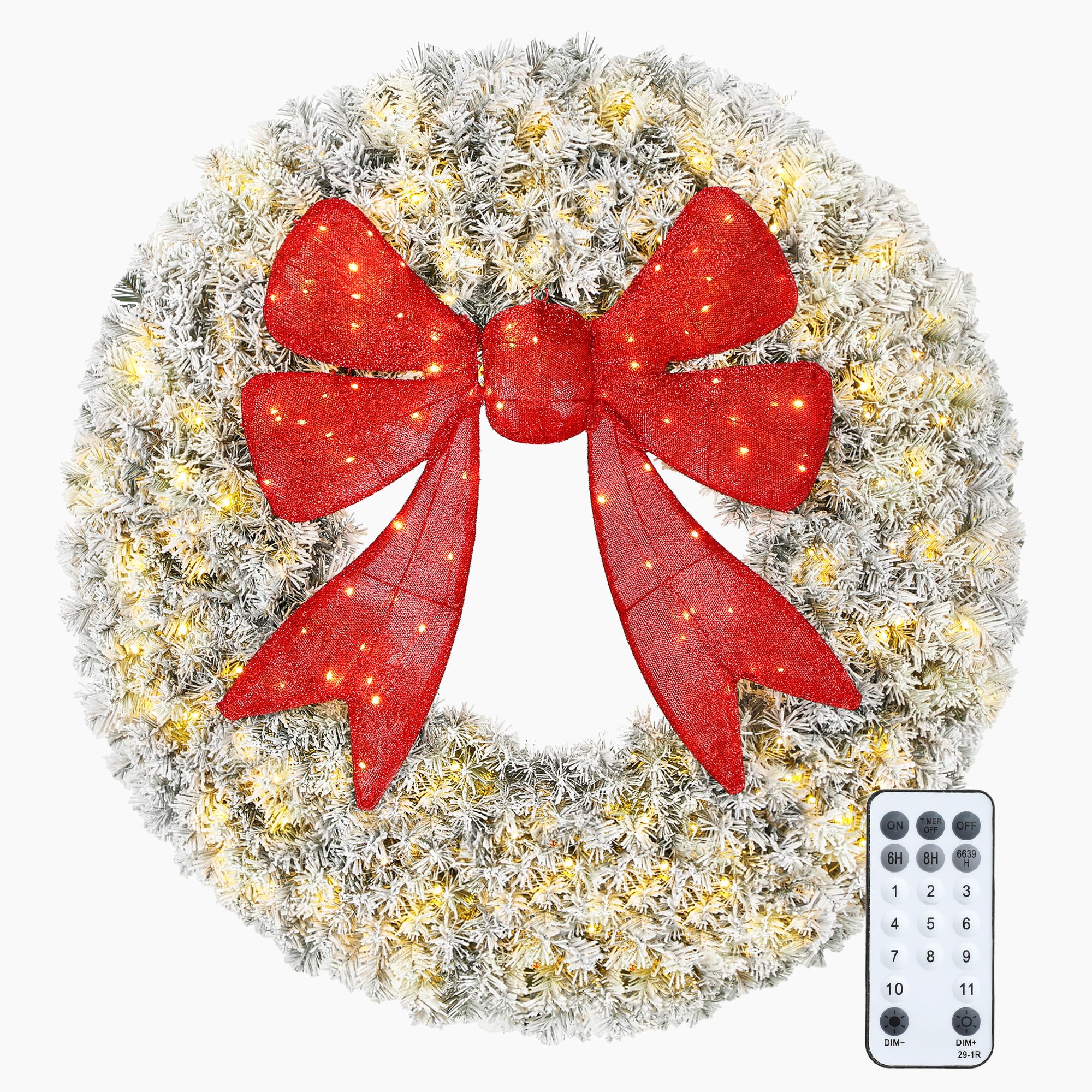 Amazon.com: HOMCOM 48in Flocked Pre-Lit Artificial Christmas